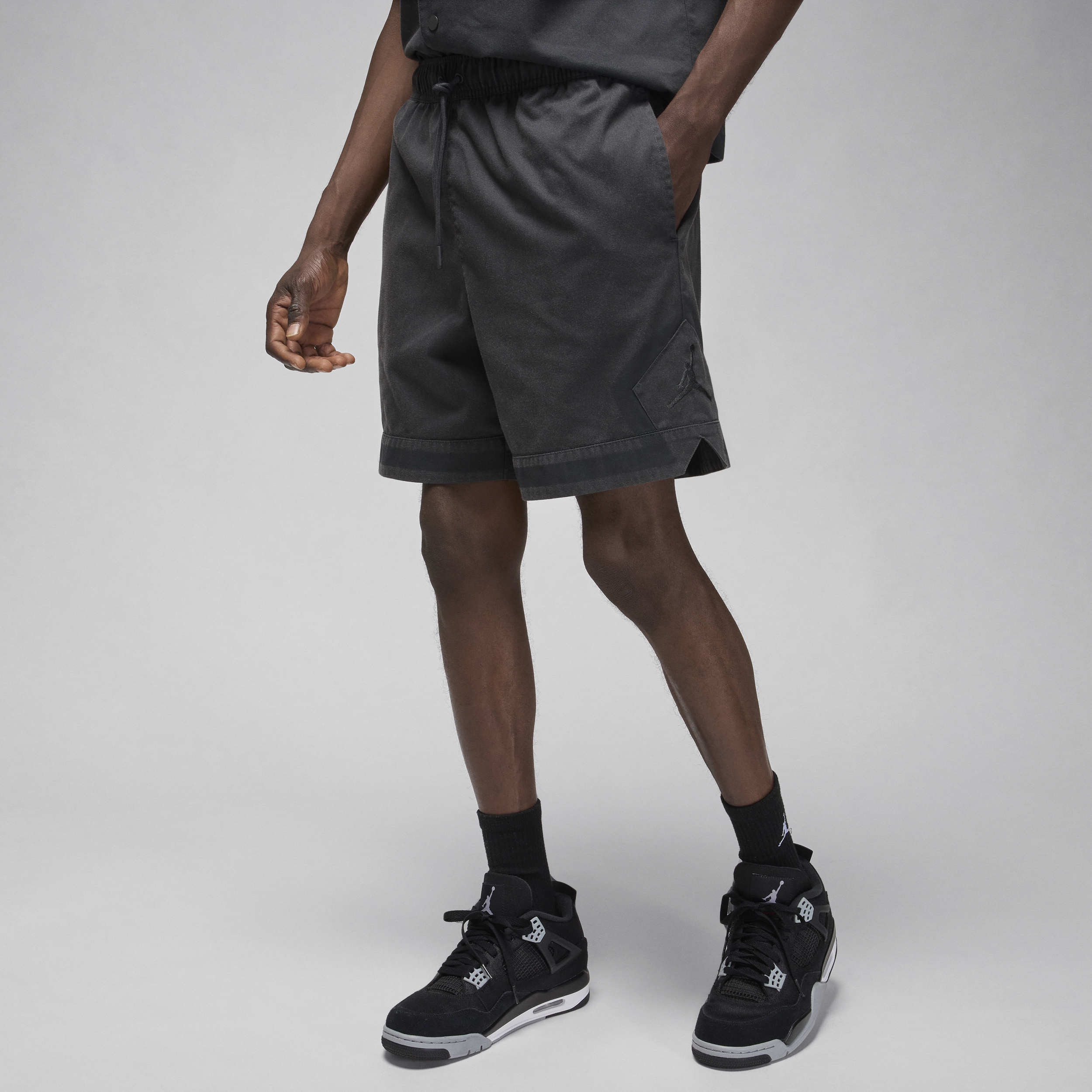 Shop Jordan Men's  Essentials Diamond Shorts In Grey