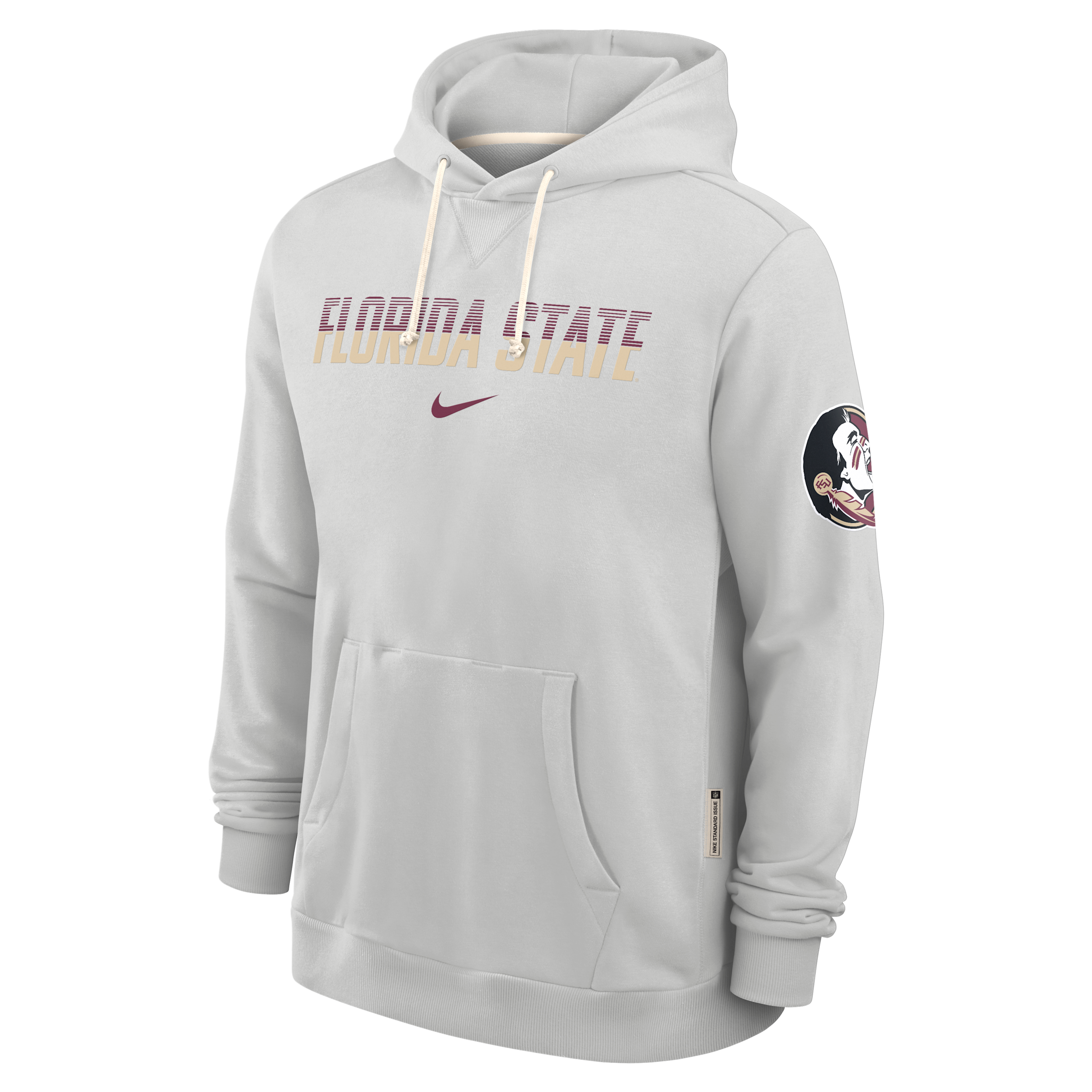 Florida State Sideline Standard Issue Nike Men's Dri-FIT College Pullover Hoodie in Grey | 03AZ0BBFTN-8DF