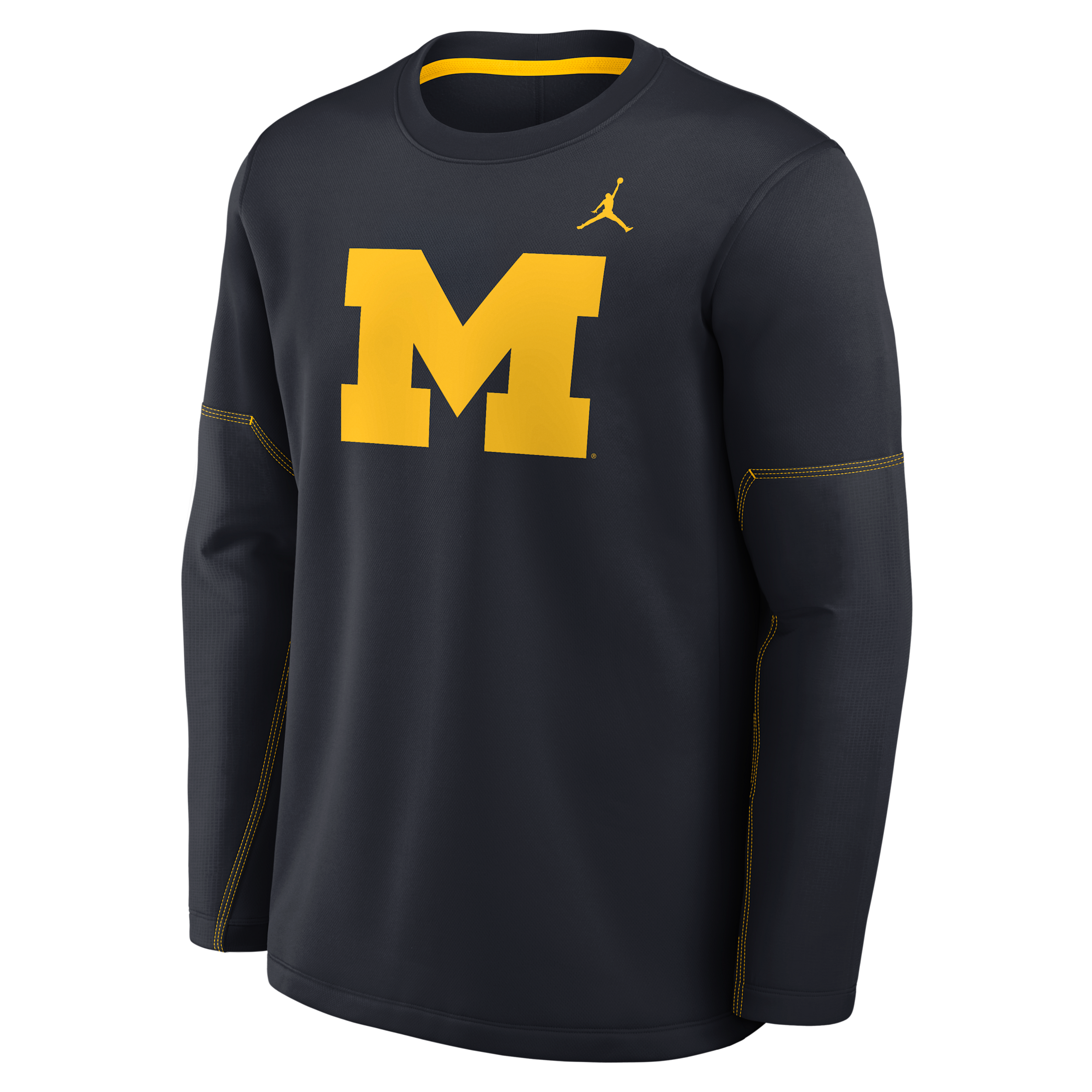 Men's Michigan Sideline Coaches Jordan Brand Therma-FIT College Long-Sleeve T-Shirt in Blue | 0JBR0BPGMWN-6P4