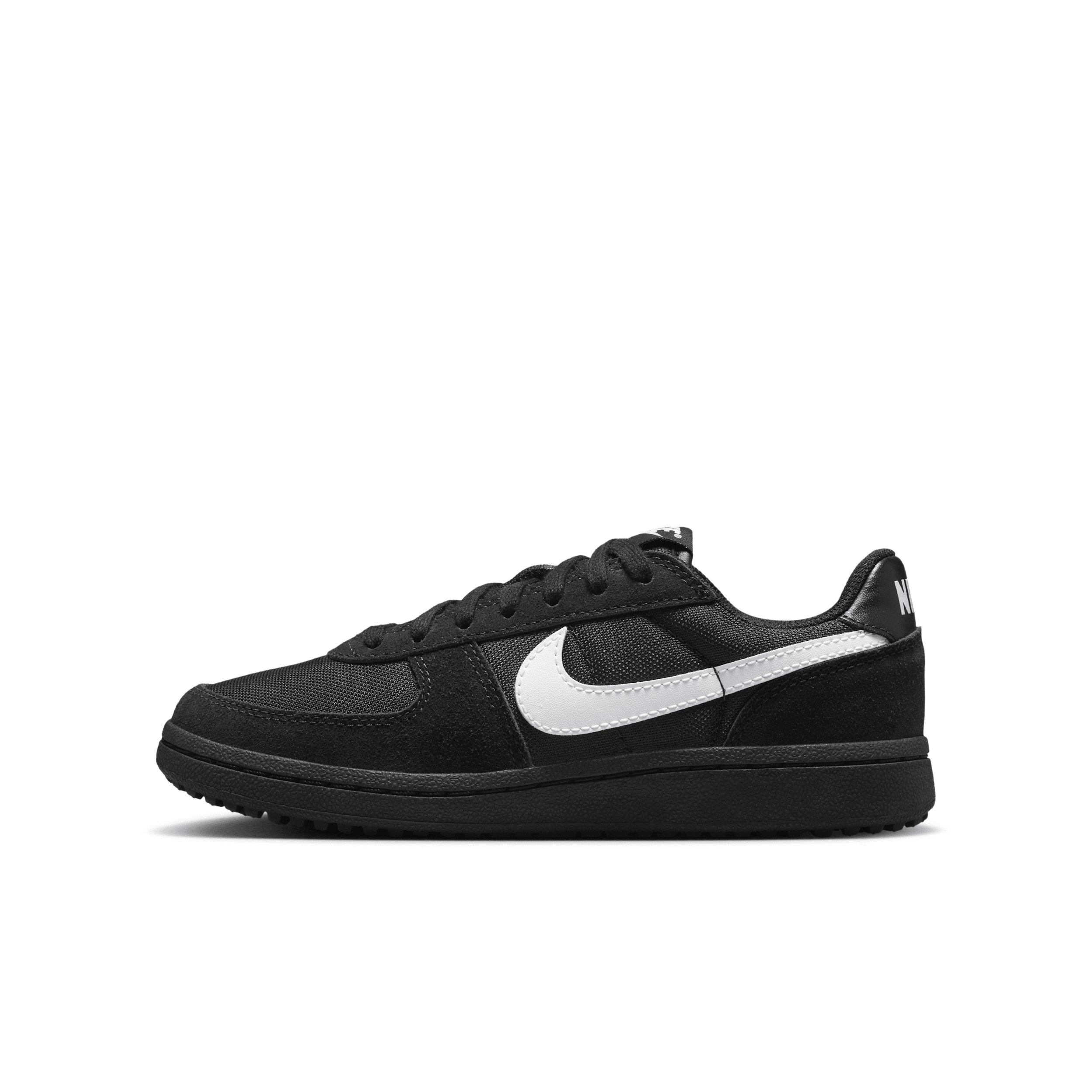 Nike Field General - Boys' Grade School Basketball Shoes Black/Black/White Size 04.5