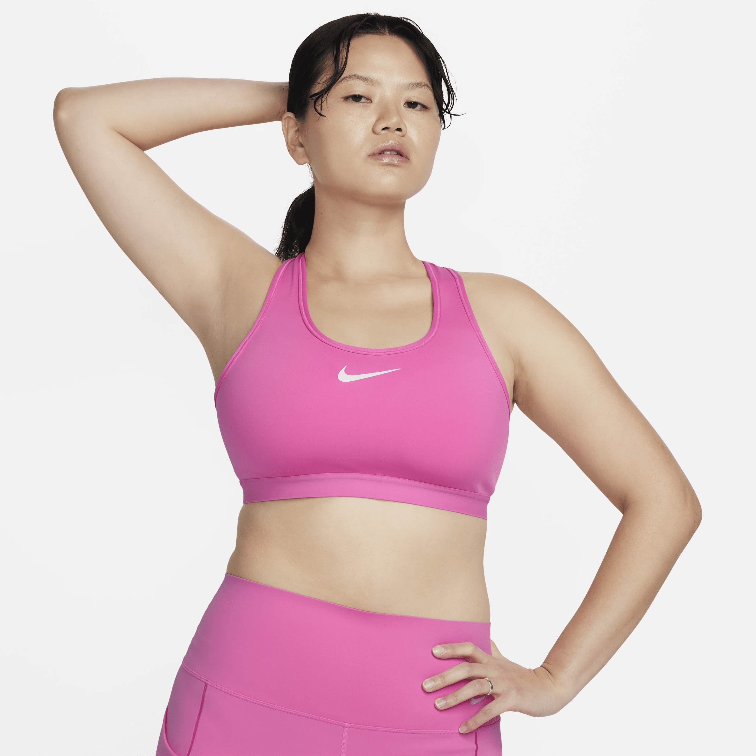 Shop Nike Women's Swoosh High Support Non-padded Adjustable Sports Bra In Red