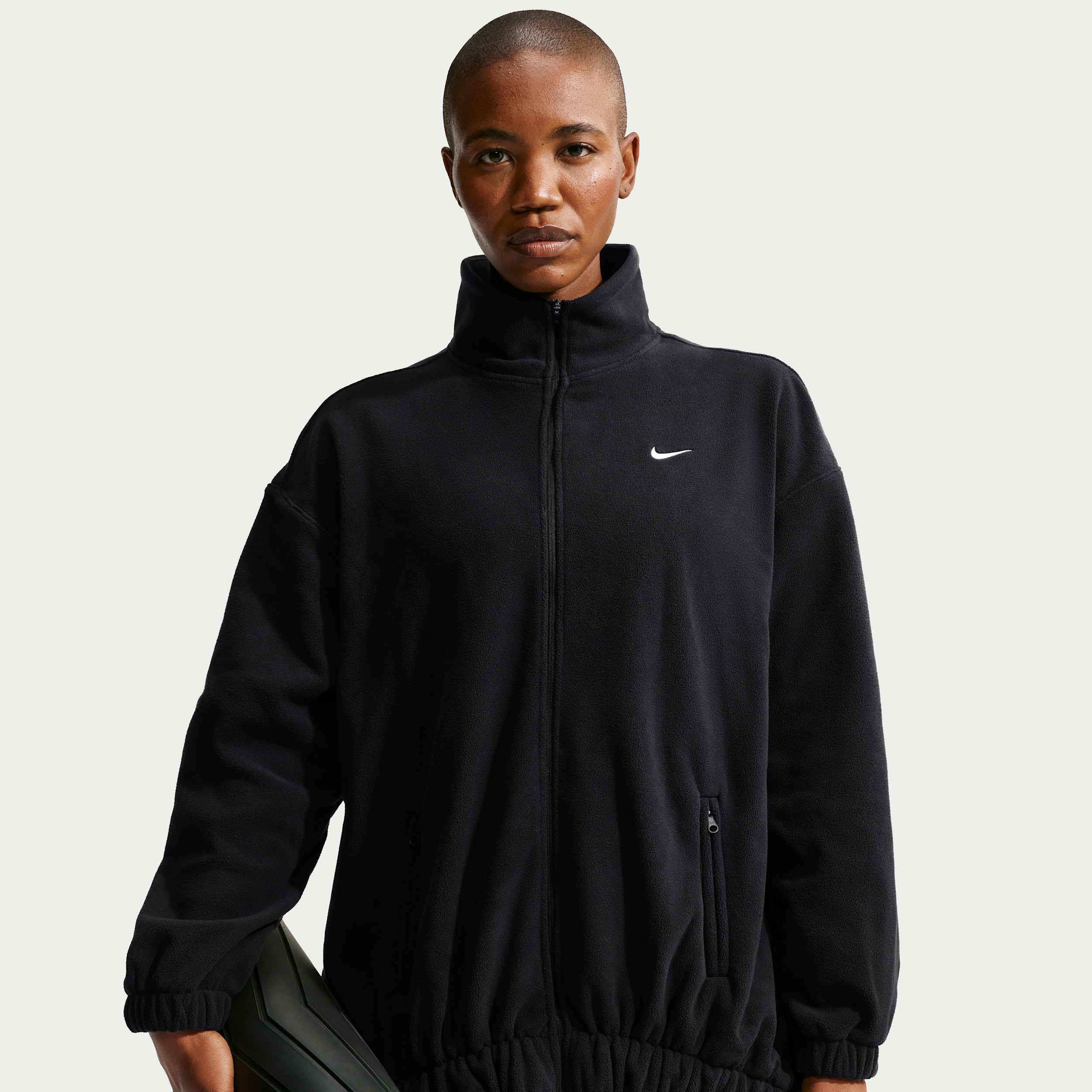 Nike Women's One Therma-FIT Oversized Full-Zip Jacket in Black | IX7287-010