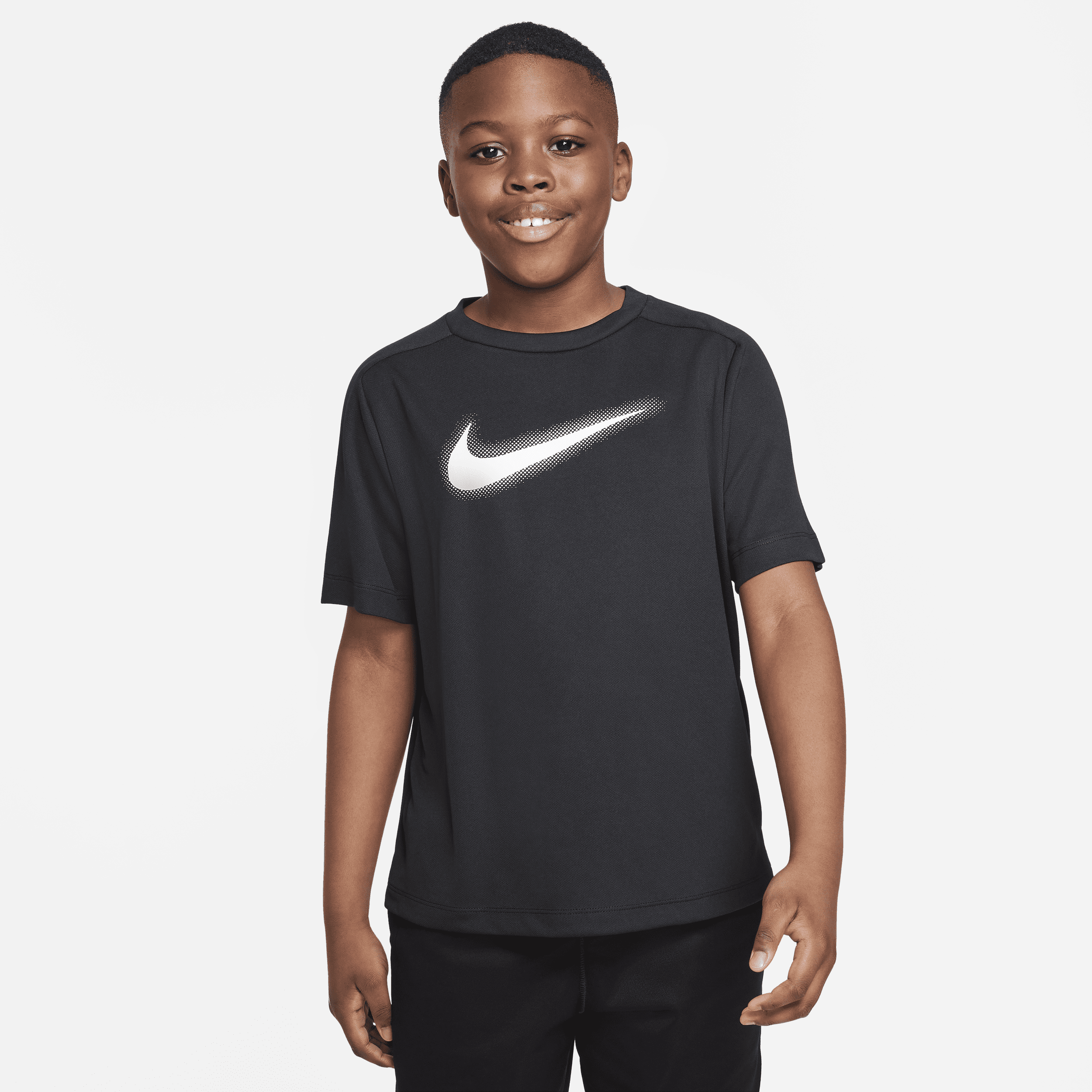 Nike Dri-fit Icon Big Kids' (boys') Graphic Training Top (extended Size) In Black