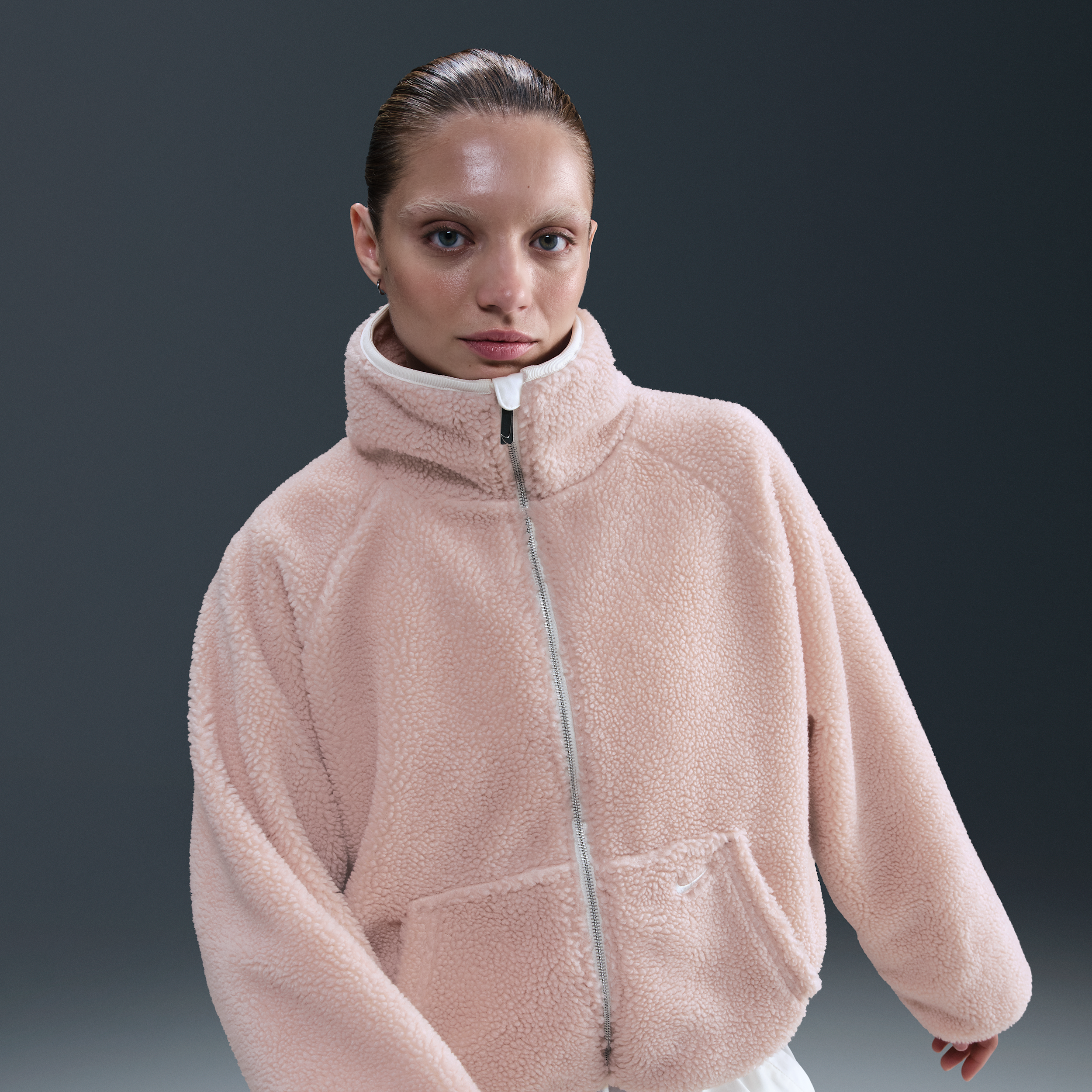 Nike Women's  Sportswear High-pile Fleece Jacket In Pink