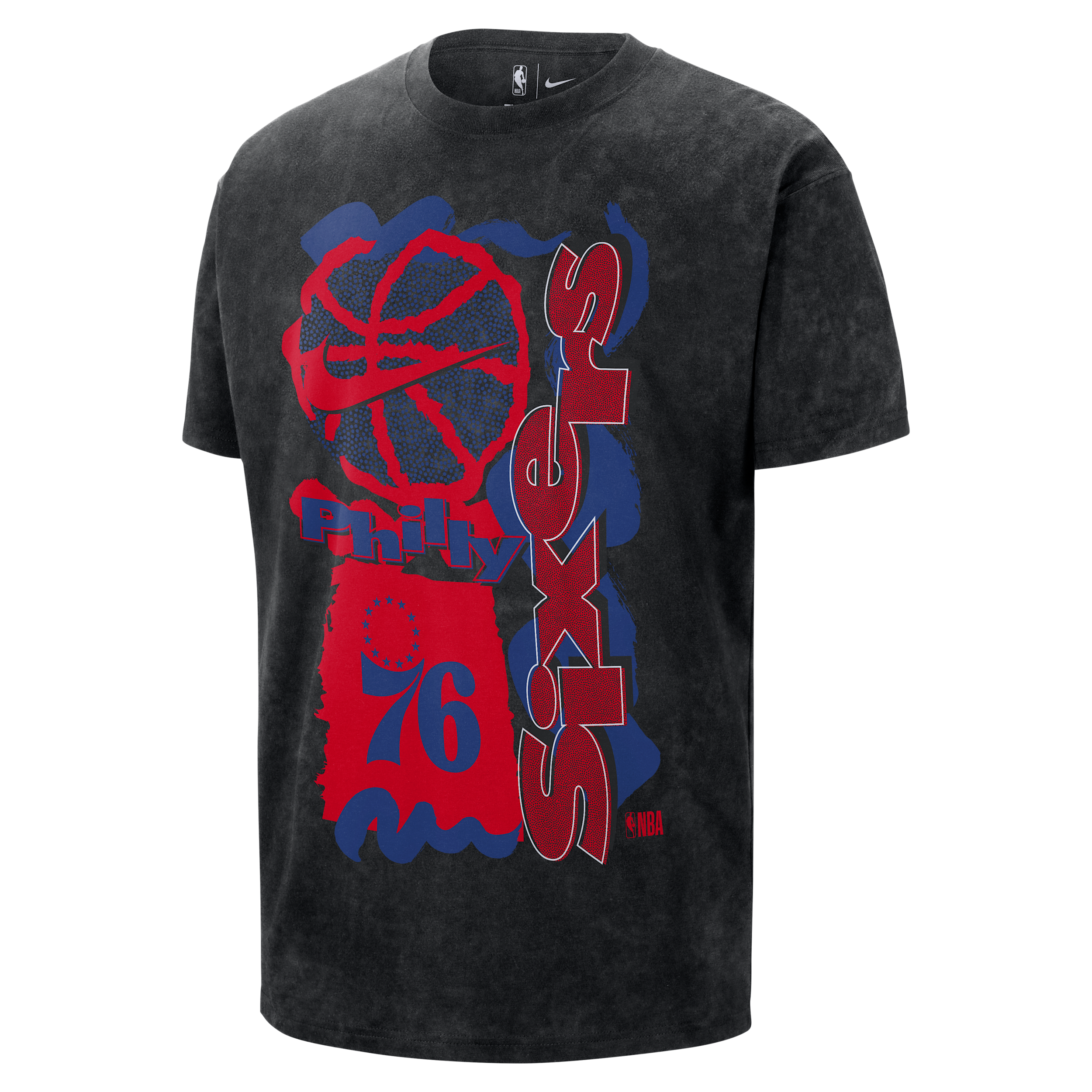 Nike Philadelphia 76ers Courtside  Men's Nba Max90 T-shirt In Black