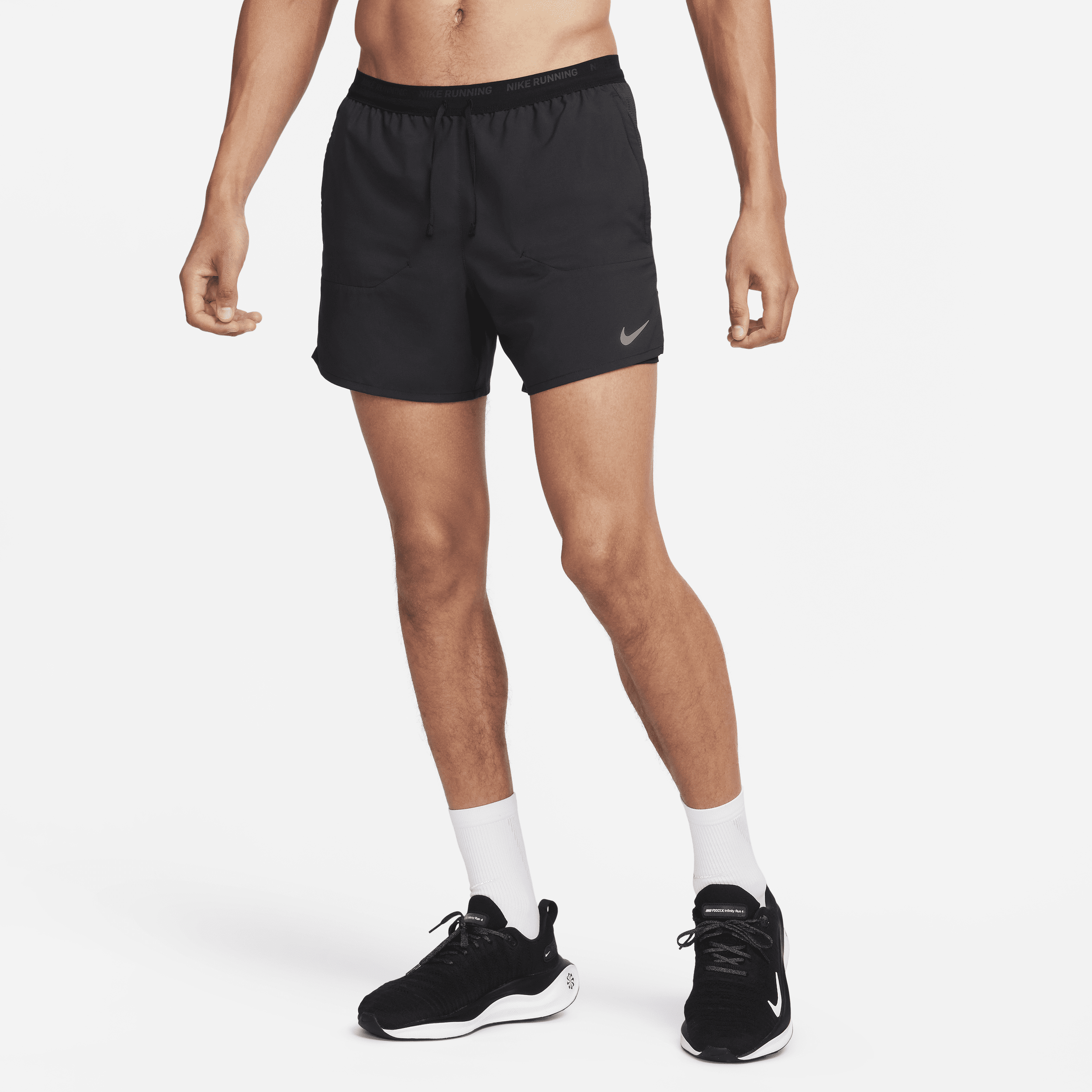 Shop Nike Men's Stride Dri-fit 5" 2-in-1 Running Shorts In Black