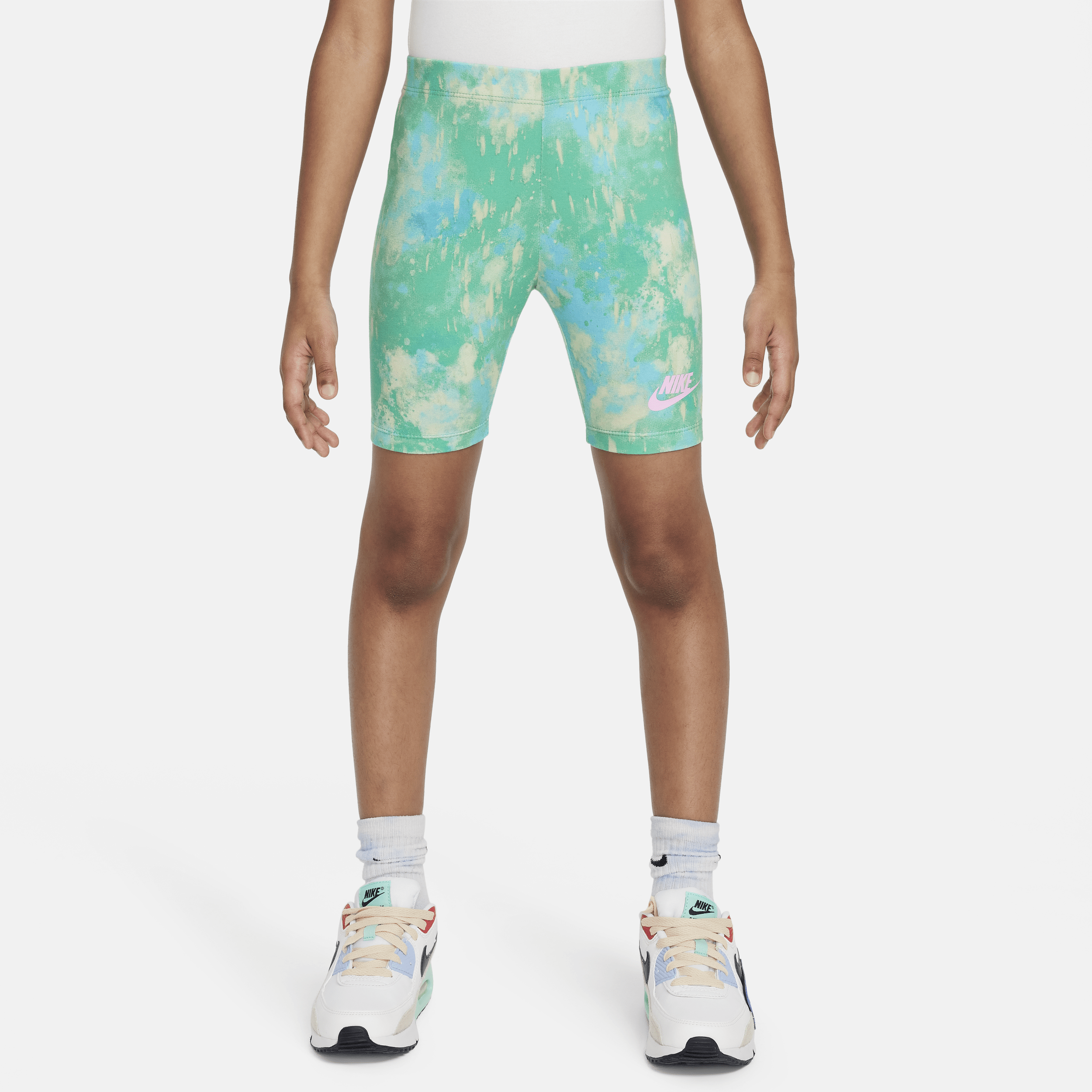 Nike Club Little Kids' Printed Bike Shorts In Green