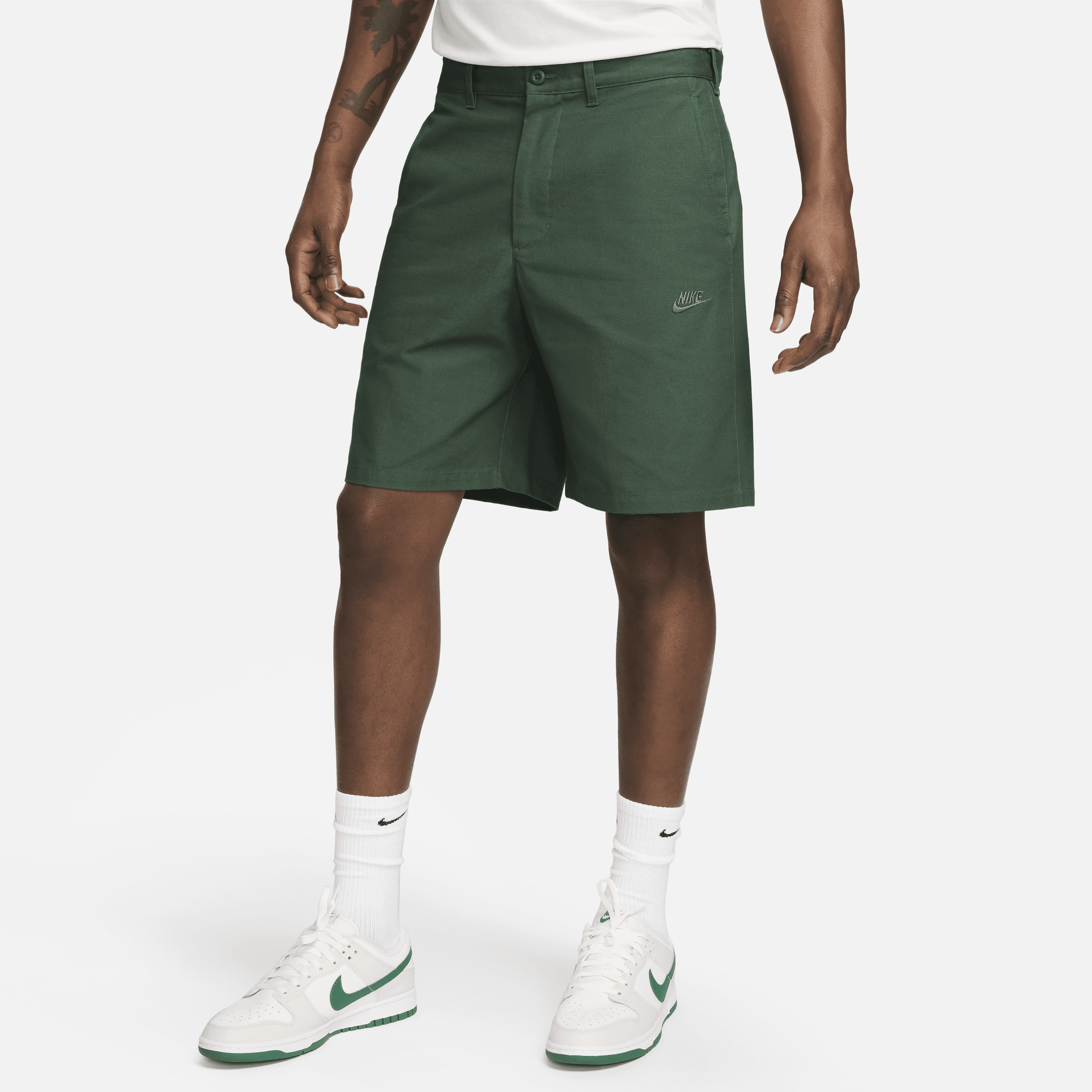 Shop Nike Men's Club Chino Shorts In Green