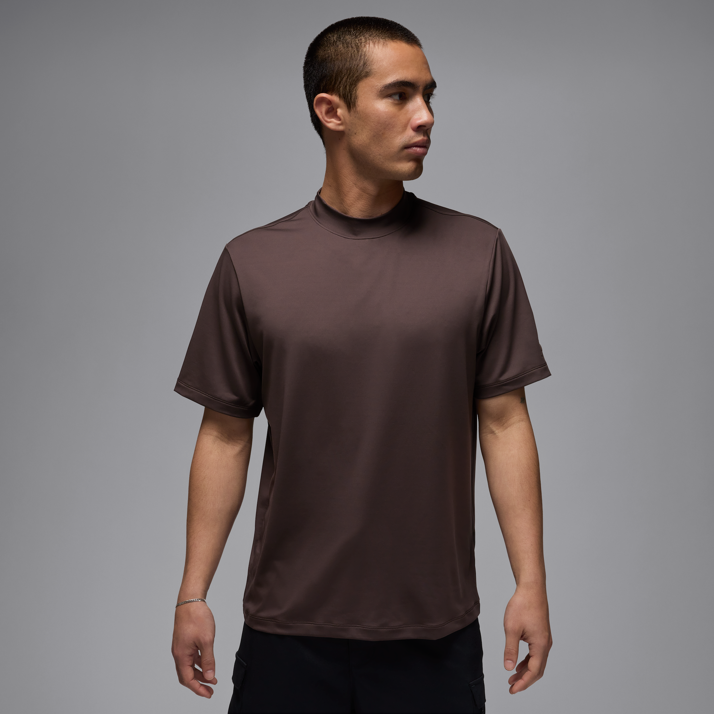 Jordan Men's Sport Mock-neck Golf T-shirt In Brown