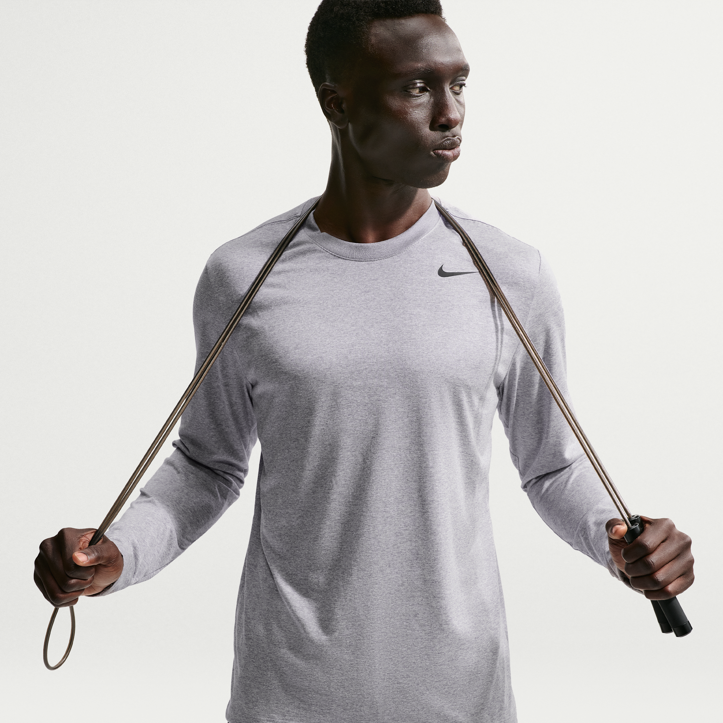 Nike Mens Crew Neck Long Sleeve Quick Dry Active Big and Tall T-Shirt, 4x-large, Gray