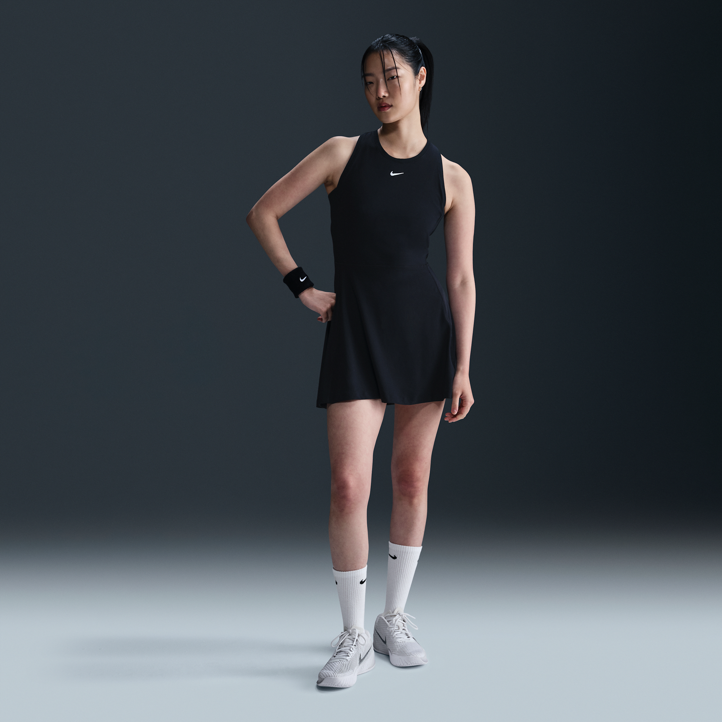 Nike Court Dri-fit Slam Tennis Dress In Black