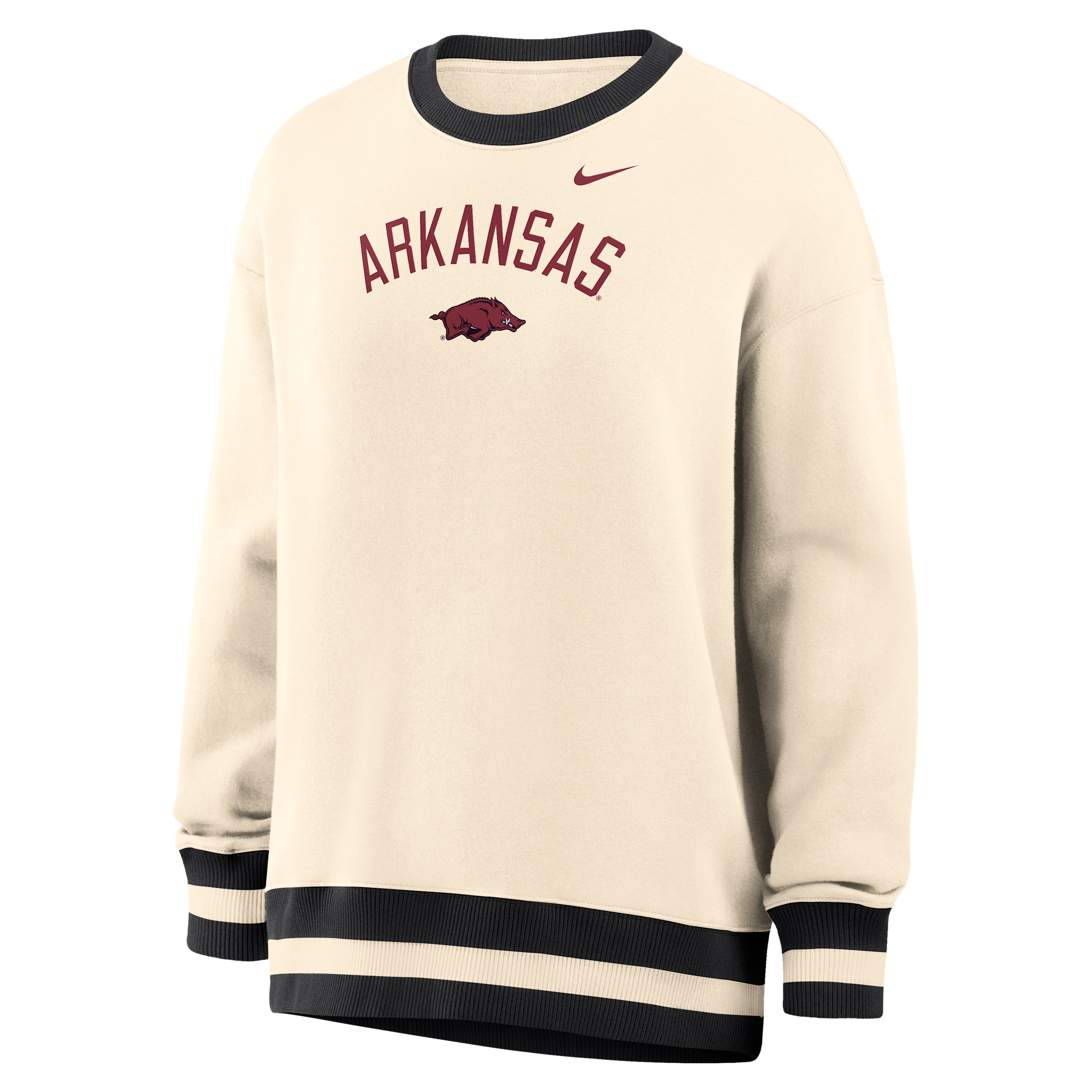 Nike Women's Natural Arkansas Razorbacks Oversized Phoenix Fleece Sweatshirt - Natural