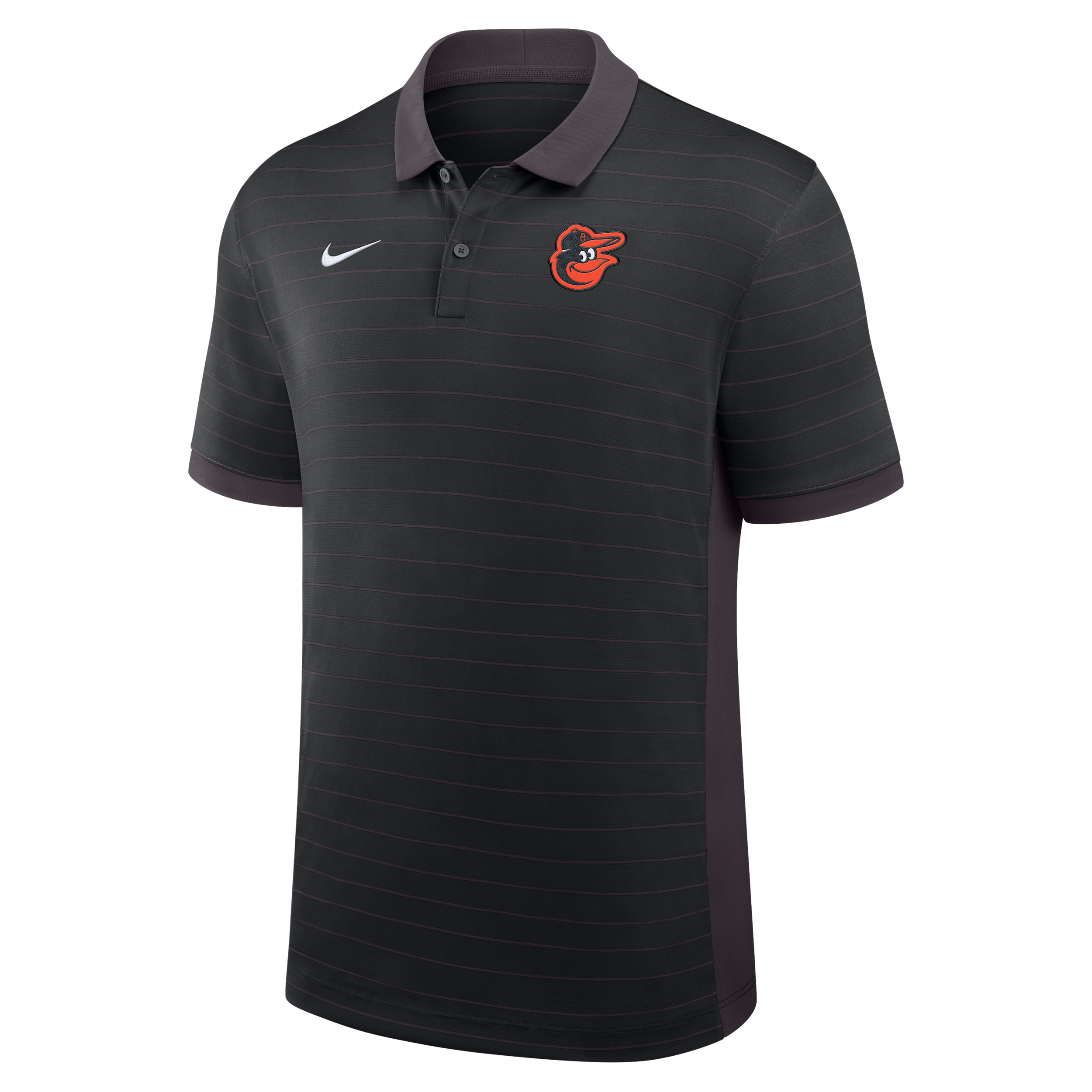 Baltimore Orioles Authentic Collection Striped Victory Nike Men's Dri-FIT MLB Polo in Black | 03BG0GJ6OLE-P81