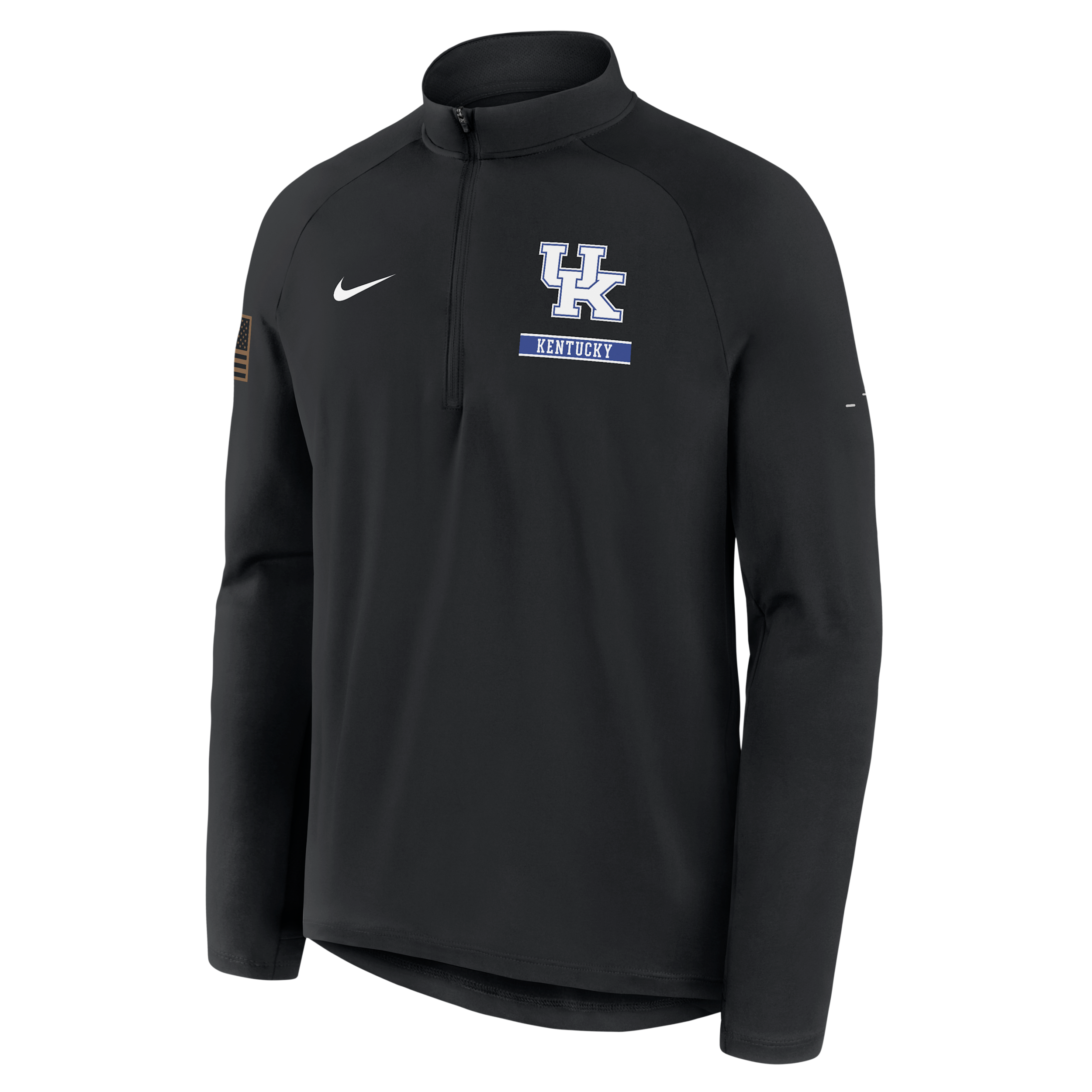 Kentucky 2026 Military Appreciation Stride Nike Men's Dri-FIT College 1/2-Zip Long-Sleeve Top in Black | 04V100ANKY-9UW
