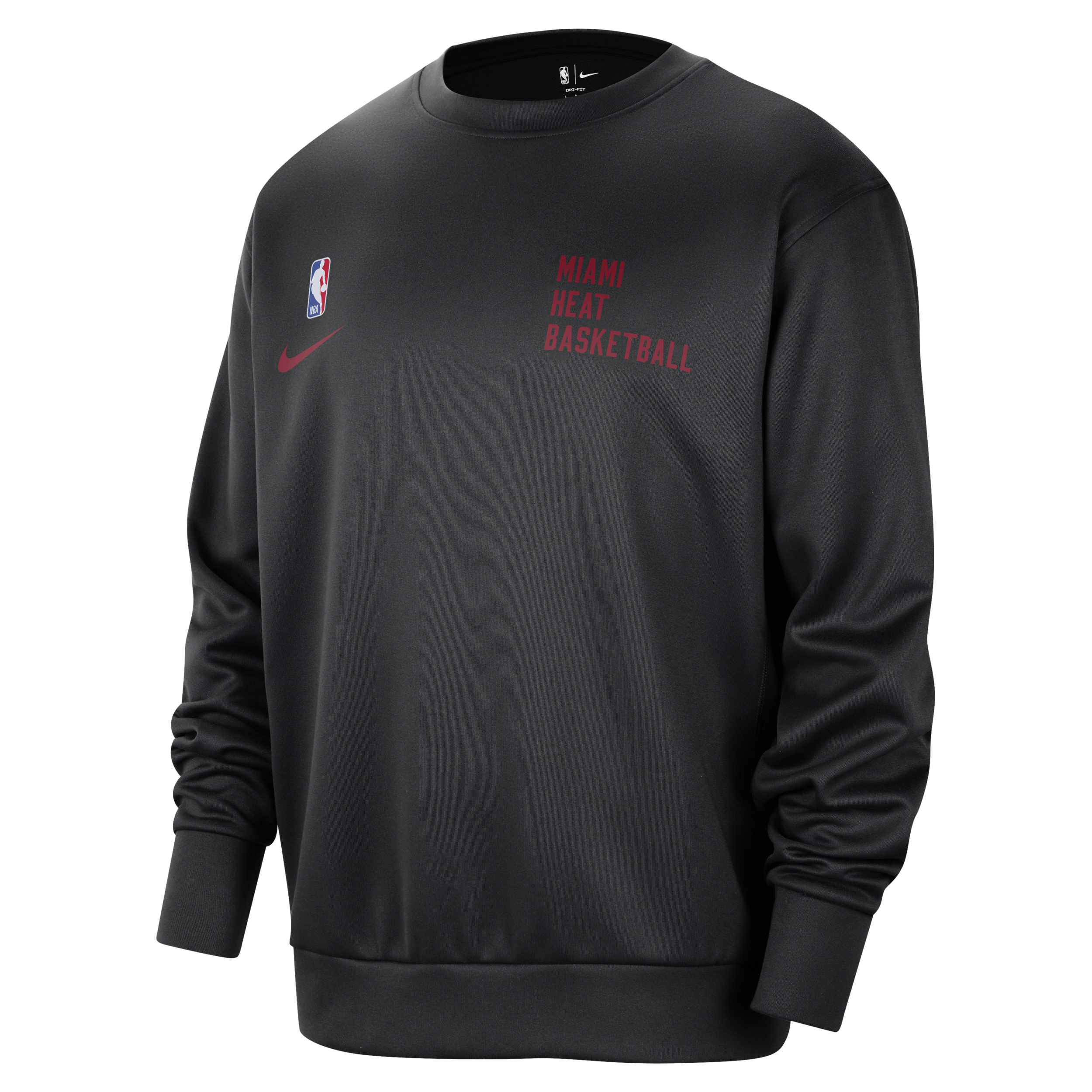 Nike Miami Heat Spotlight  Men's Dri-fit Nba Crew-neck Sweatshirt In Black