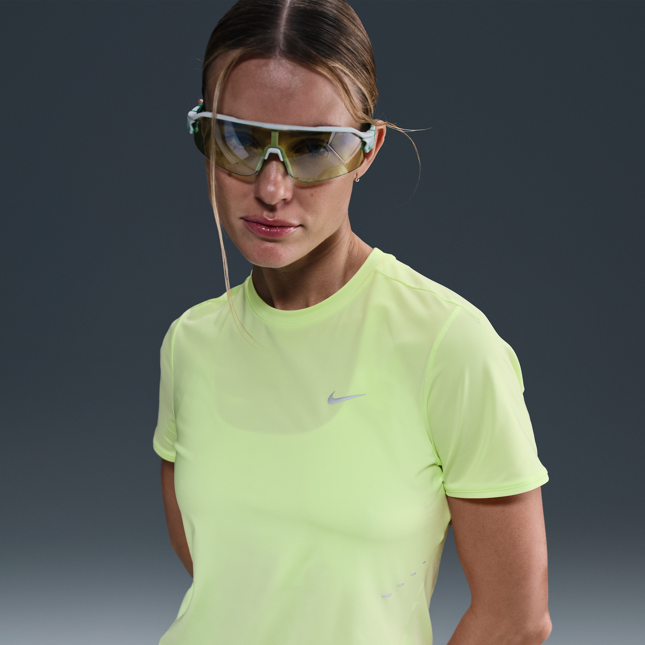 Nike Women's Swift Dri-fit Short-sleeve Running Top In Yellow