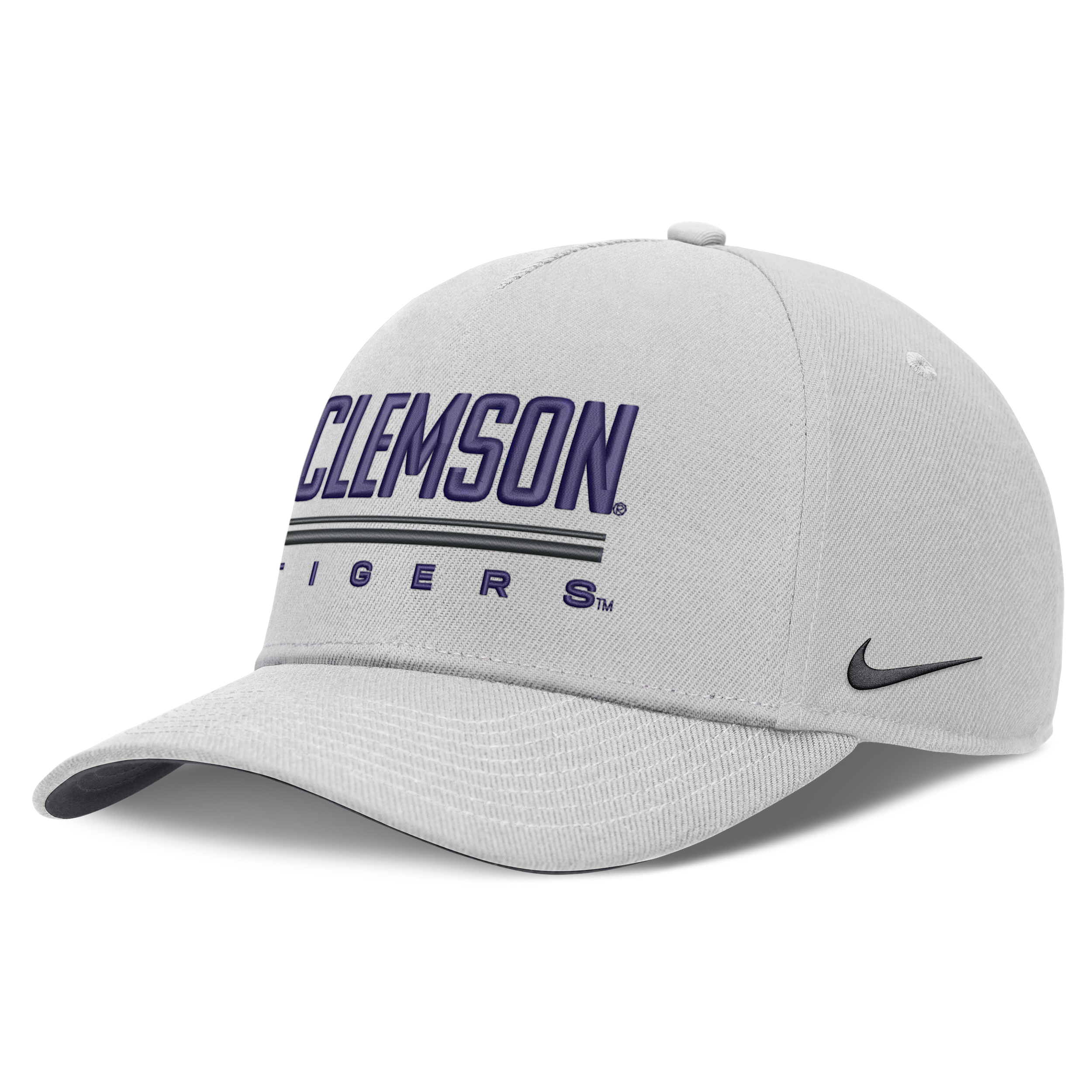 Clemson Sideline Practice Rise Nike Men's Dri-FIT College Adjustable Hat in Grey | NC060BBCLN-RKB