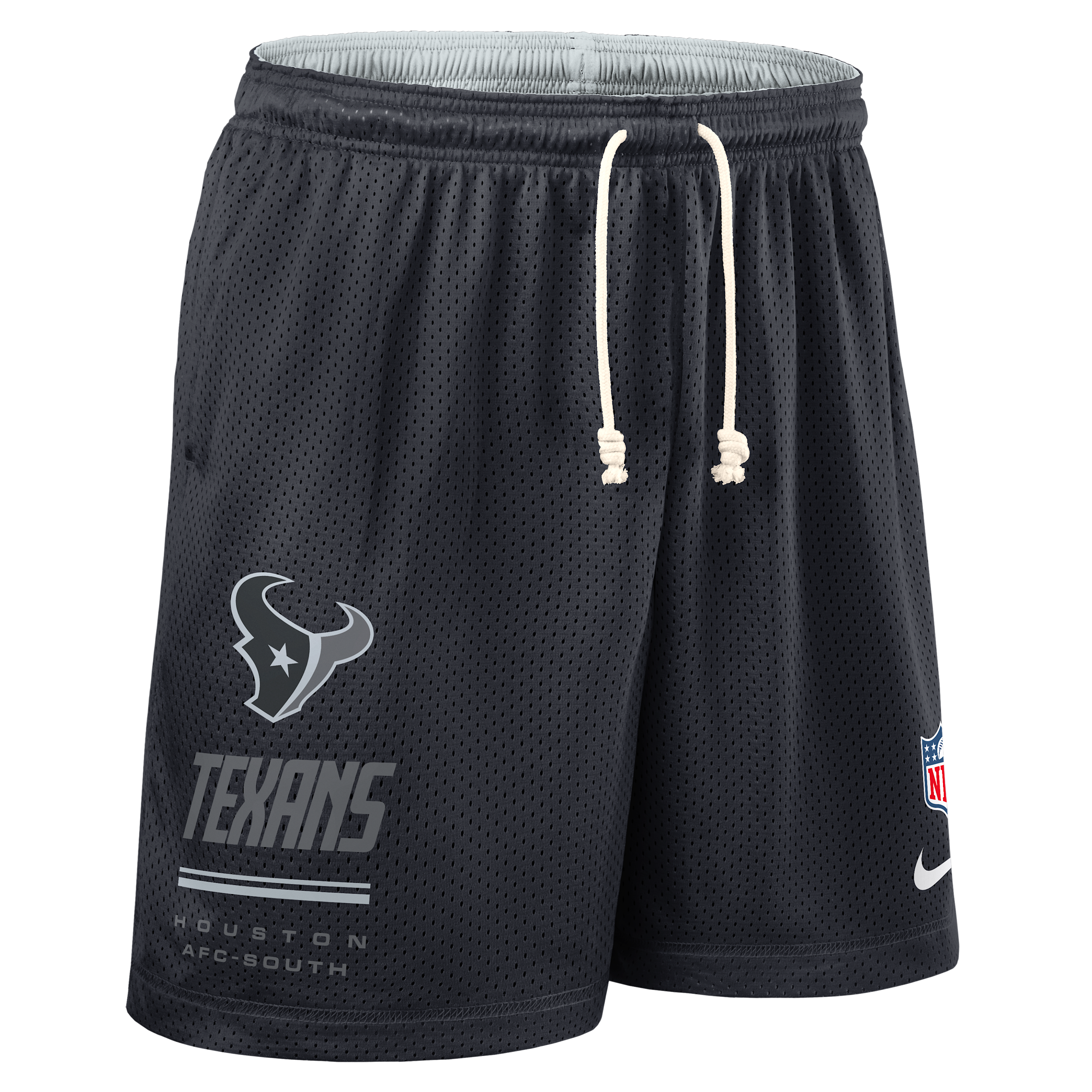 Men's Nike  Navy/Platinum Houston Texans Sideline Standard Issue Dri-FIT Reversible Shorts