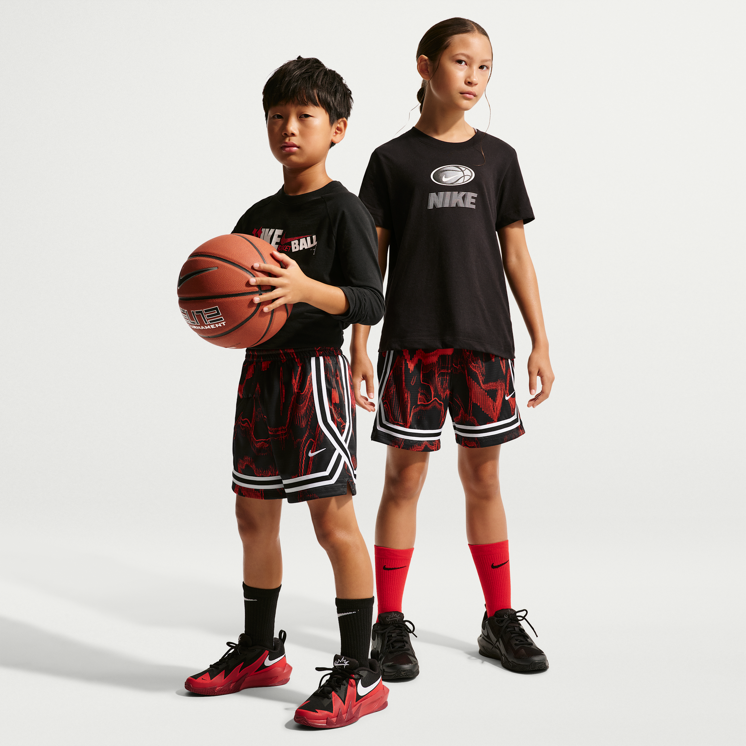 Nike Crossover Boys' and Girls' 8-20 Dri-fit Basketball Pull-On Shorts - Black/University Red