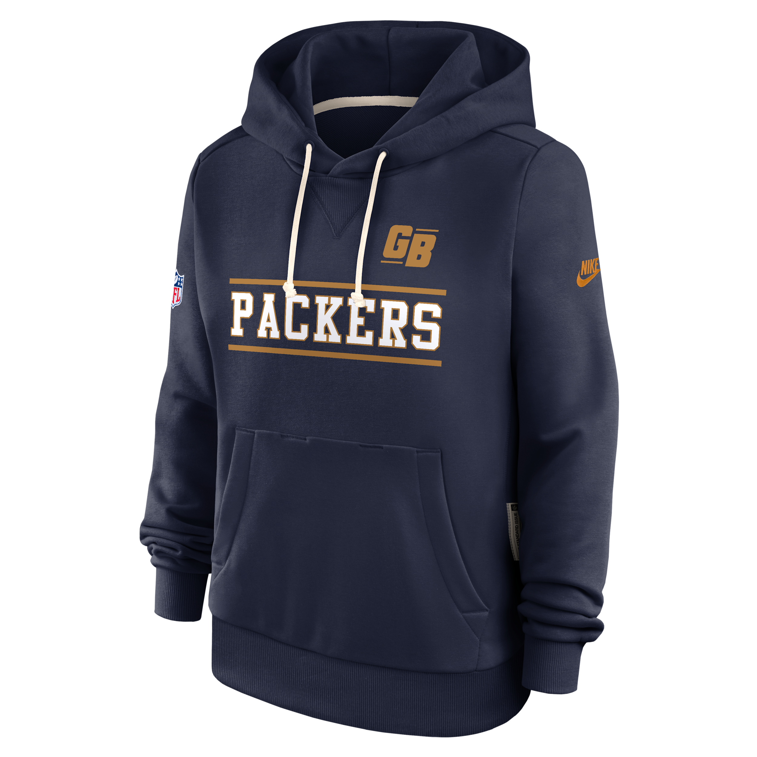 Green Bay Packers Sideline Standard Issue Alt Nike Women's Dri-FIT NFL Pullover Hoodie in Blue | 03C341SQ7T-PT1