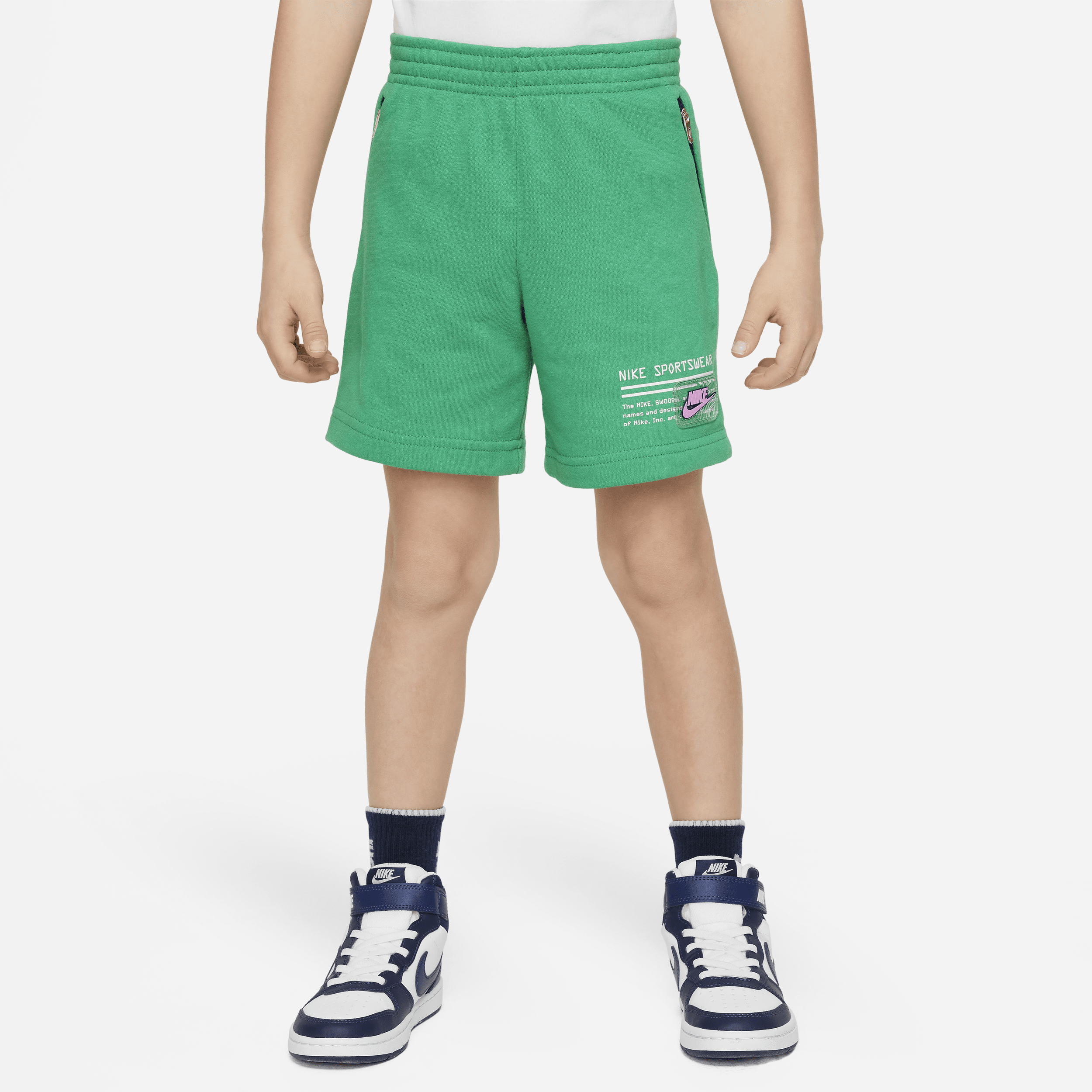 Nike Sportswear Paint Your Future Little Kids' French Terry Shorts In Green