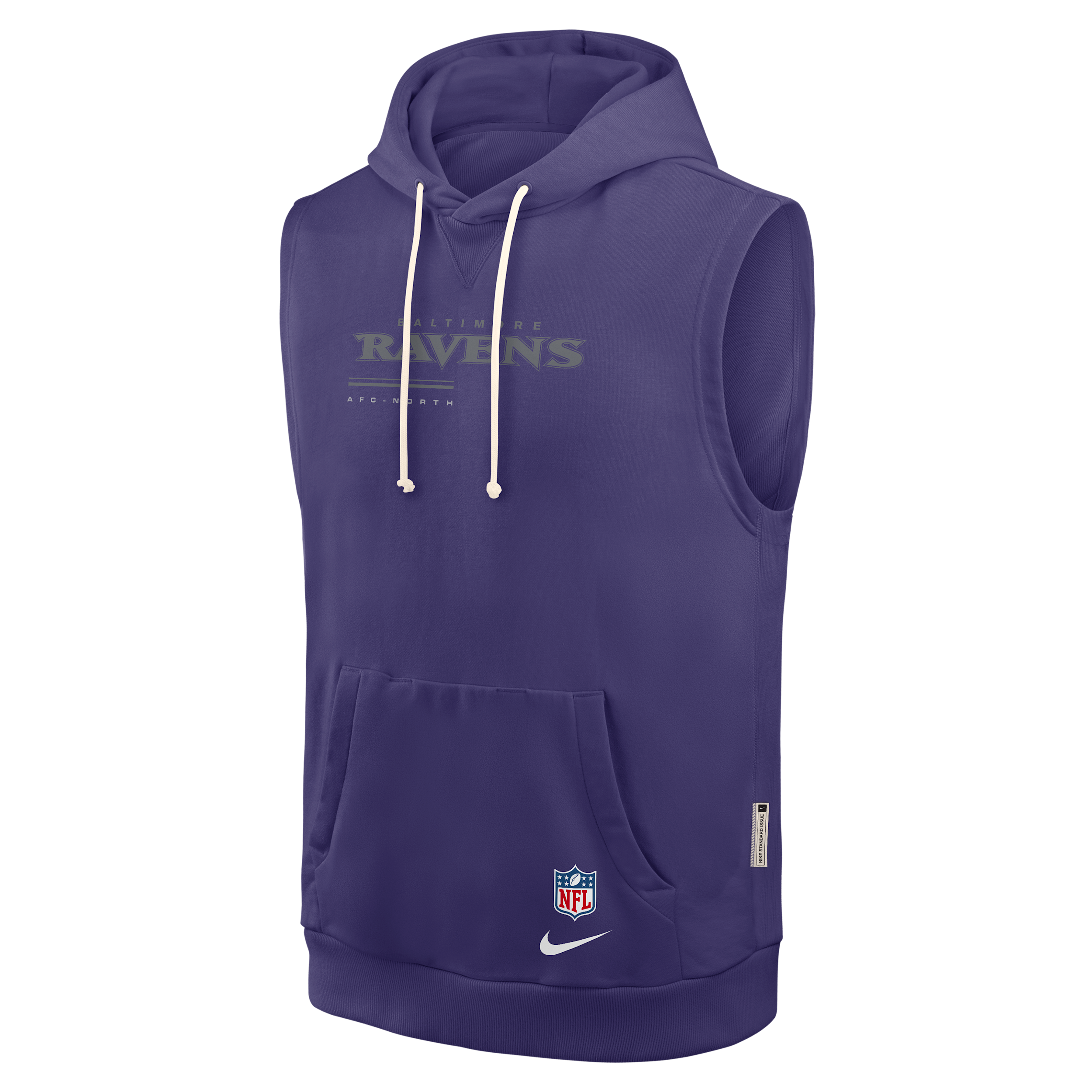 Baltimore Ravens Sideline Nike Men's Dri-FIT NFL Sleeveless Pullover Hoodie in Purple | 03B452M8G-0CN