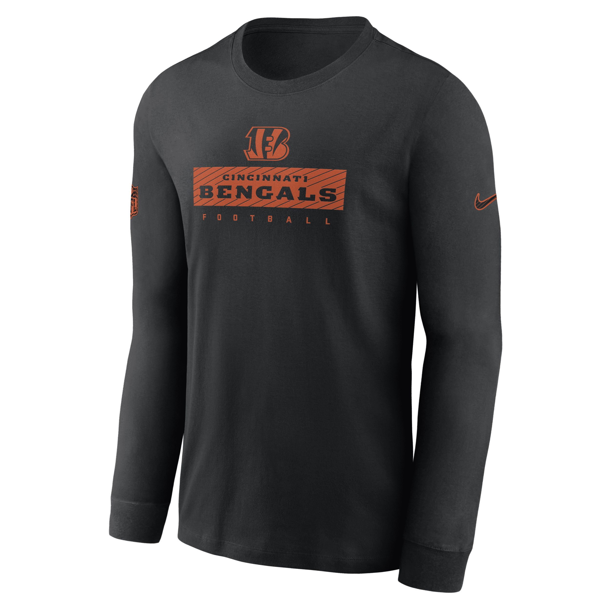 Shop Nike Cincinnati Bengals Sideline Team Issue  Men's Dri-fit Nfl Long-sleeve T-shirt In Black