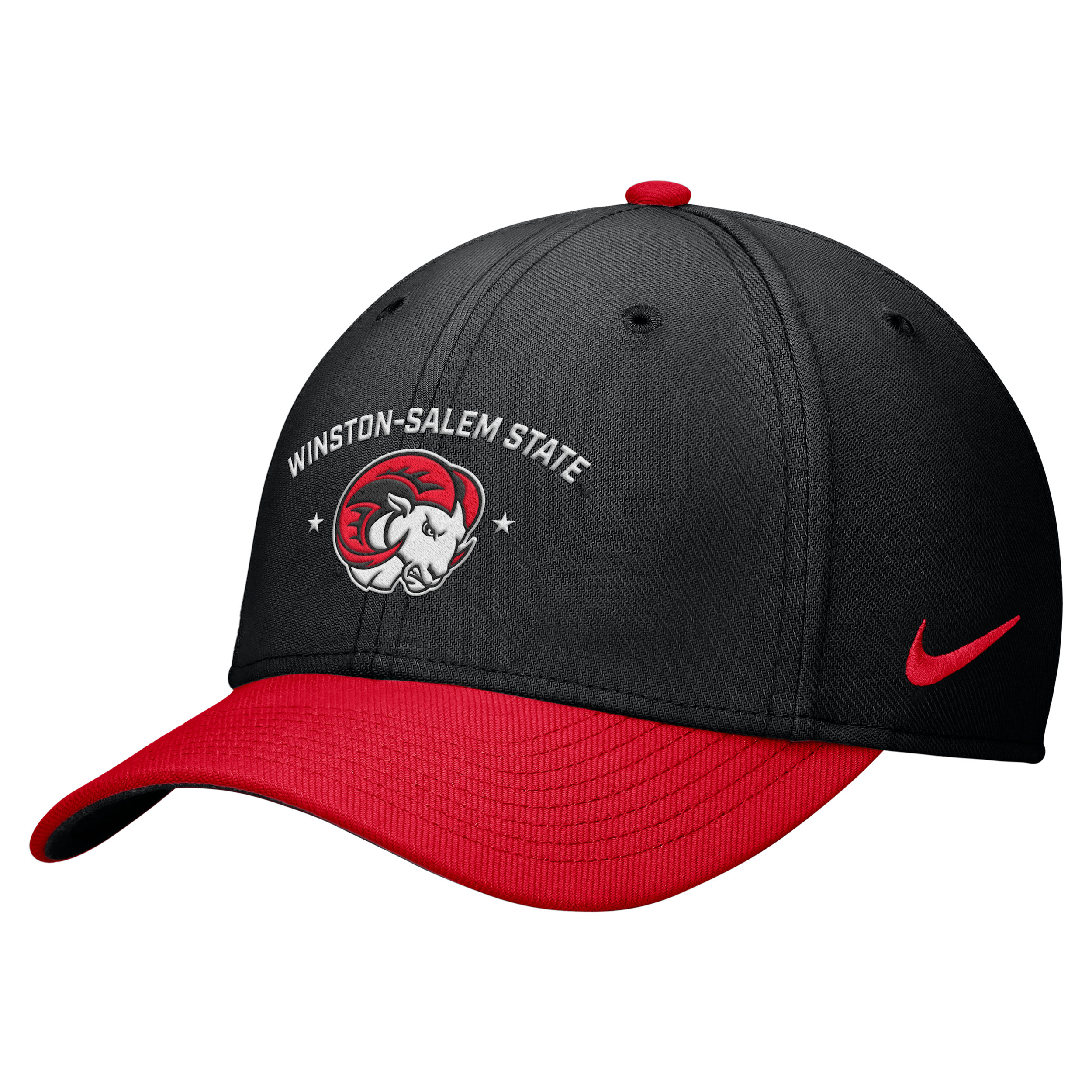 Nike Unisex Rise College (winston-salem State University) Dri-fit Swooshflex Cap In Black