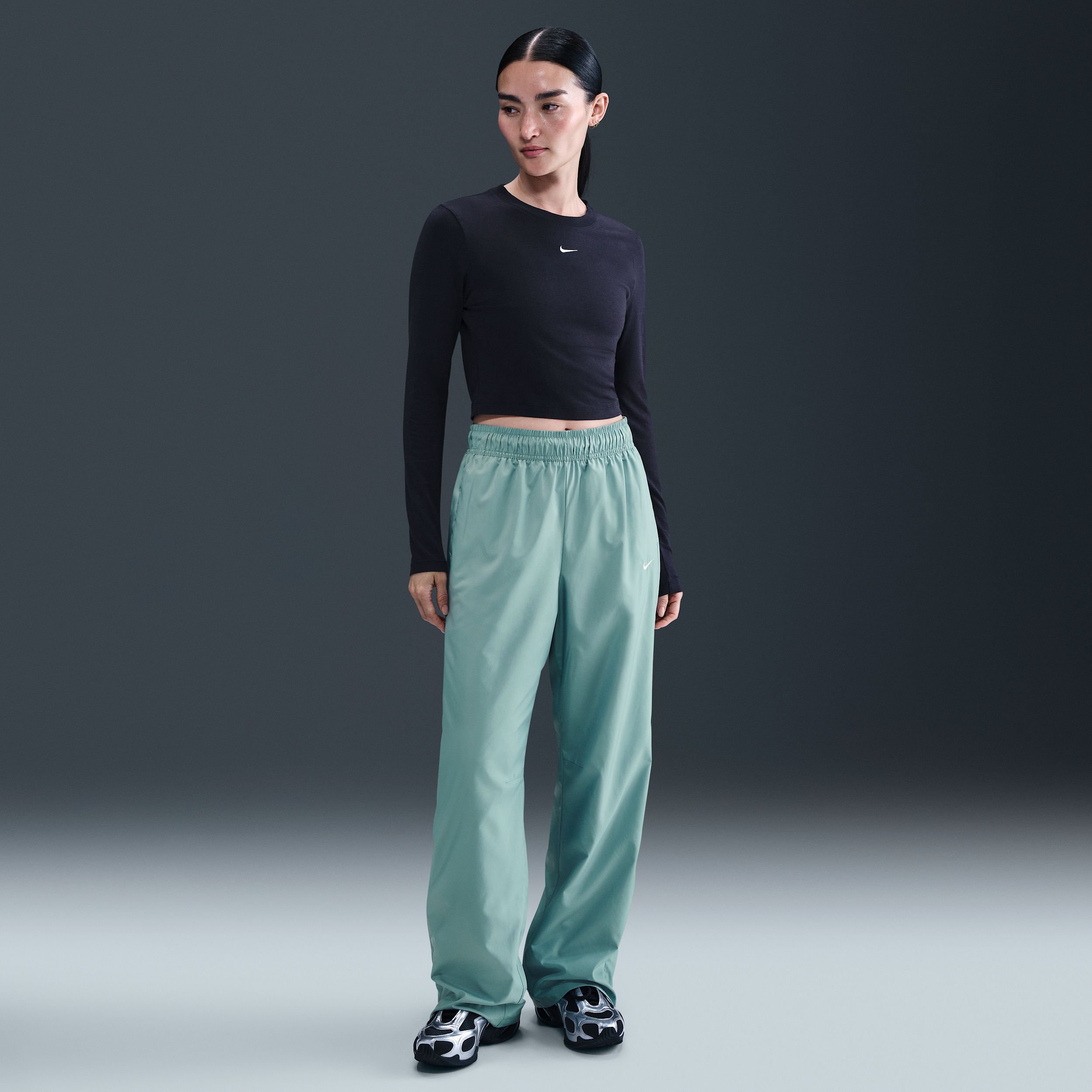 Nike Women's  Sportswear Classic Mid-rise Open-hem Pants