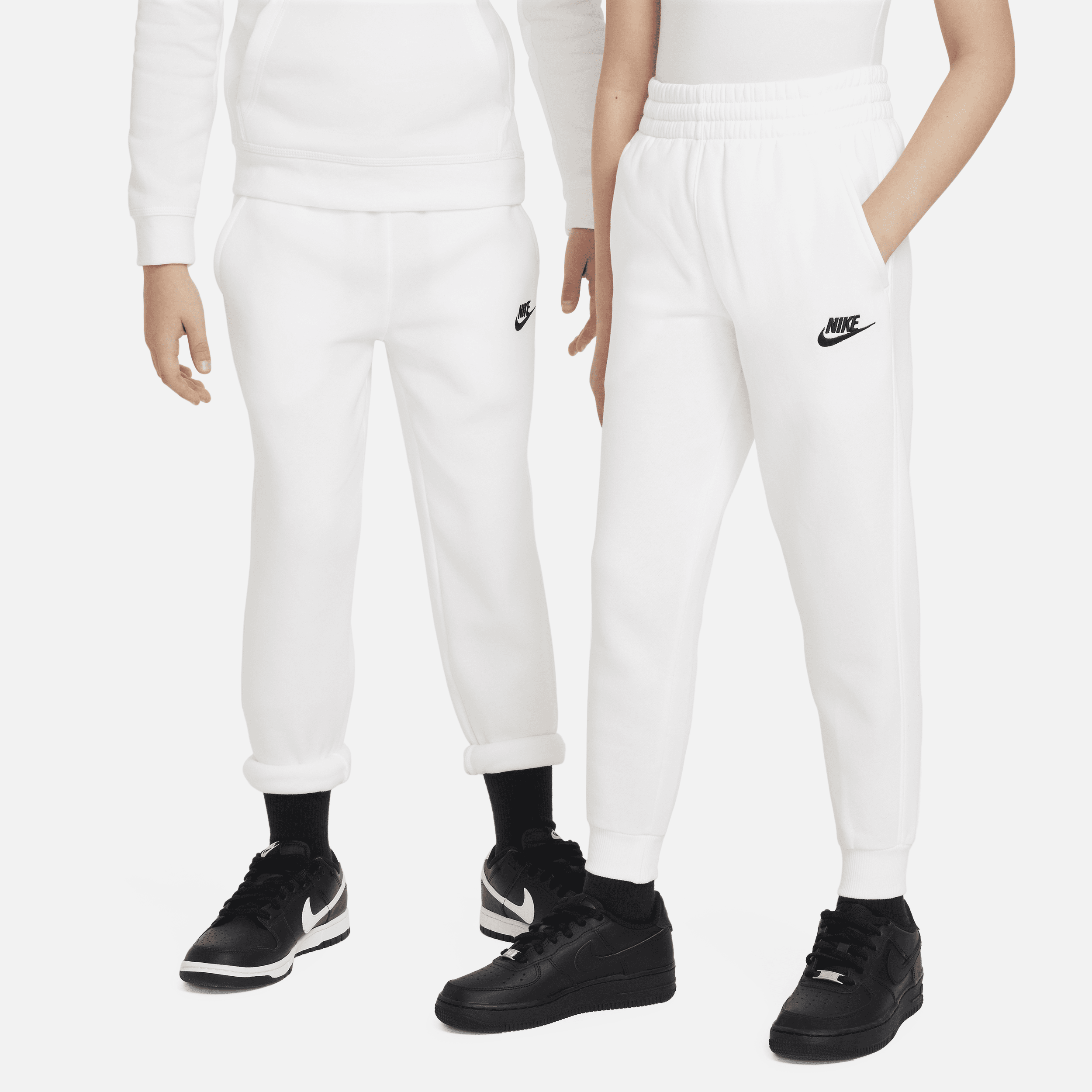 Shop Nike Sportswear Club Fleece Big Kids' Jogger Pants In White