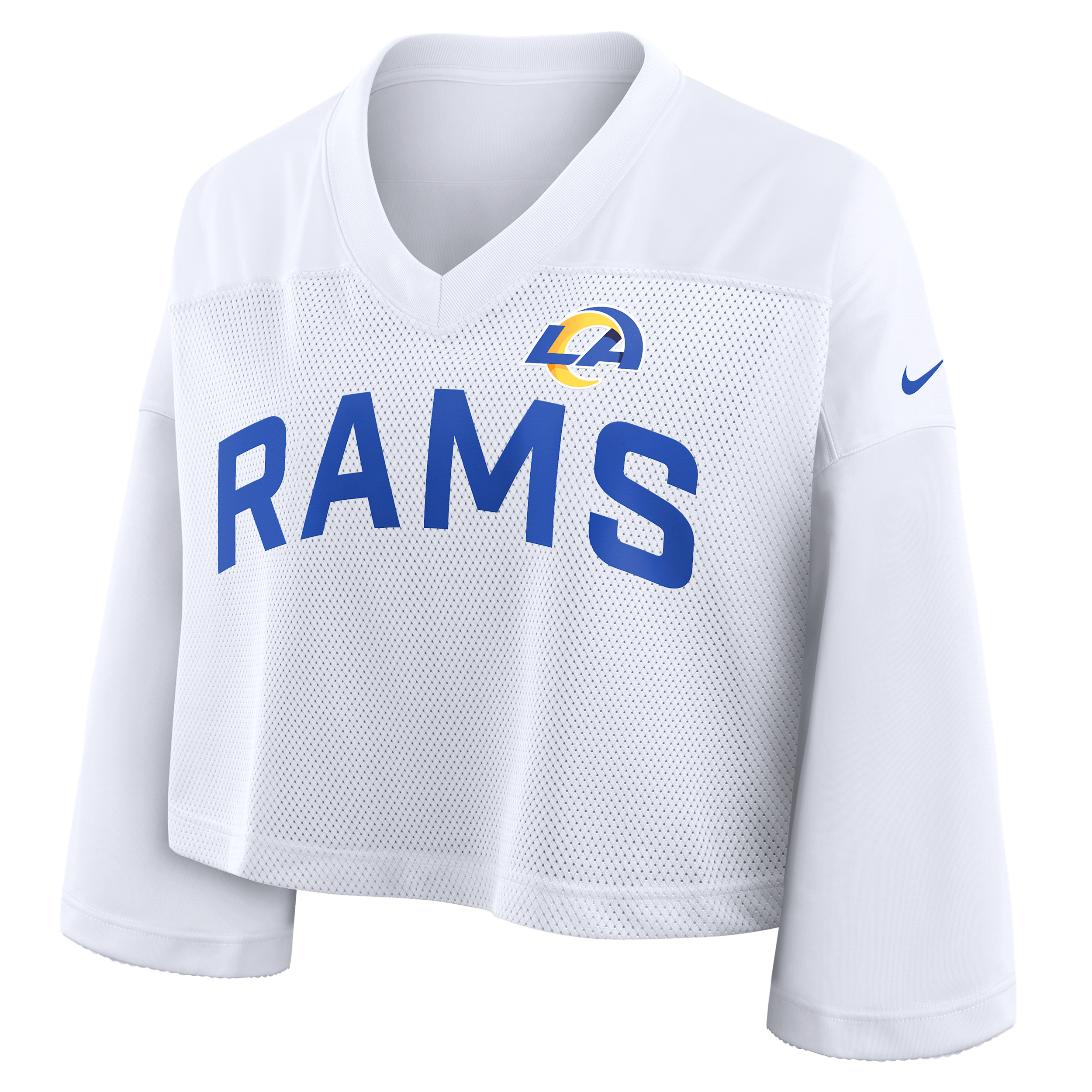 Los Angeles Rams Wide Receiver Nike Women's Dri-FIT NFL Cropped Jersey in White | 03O310A95-5HX
