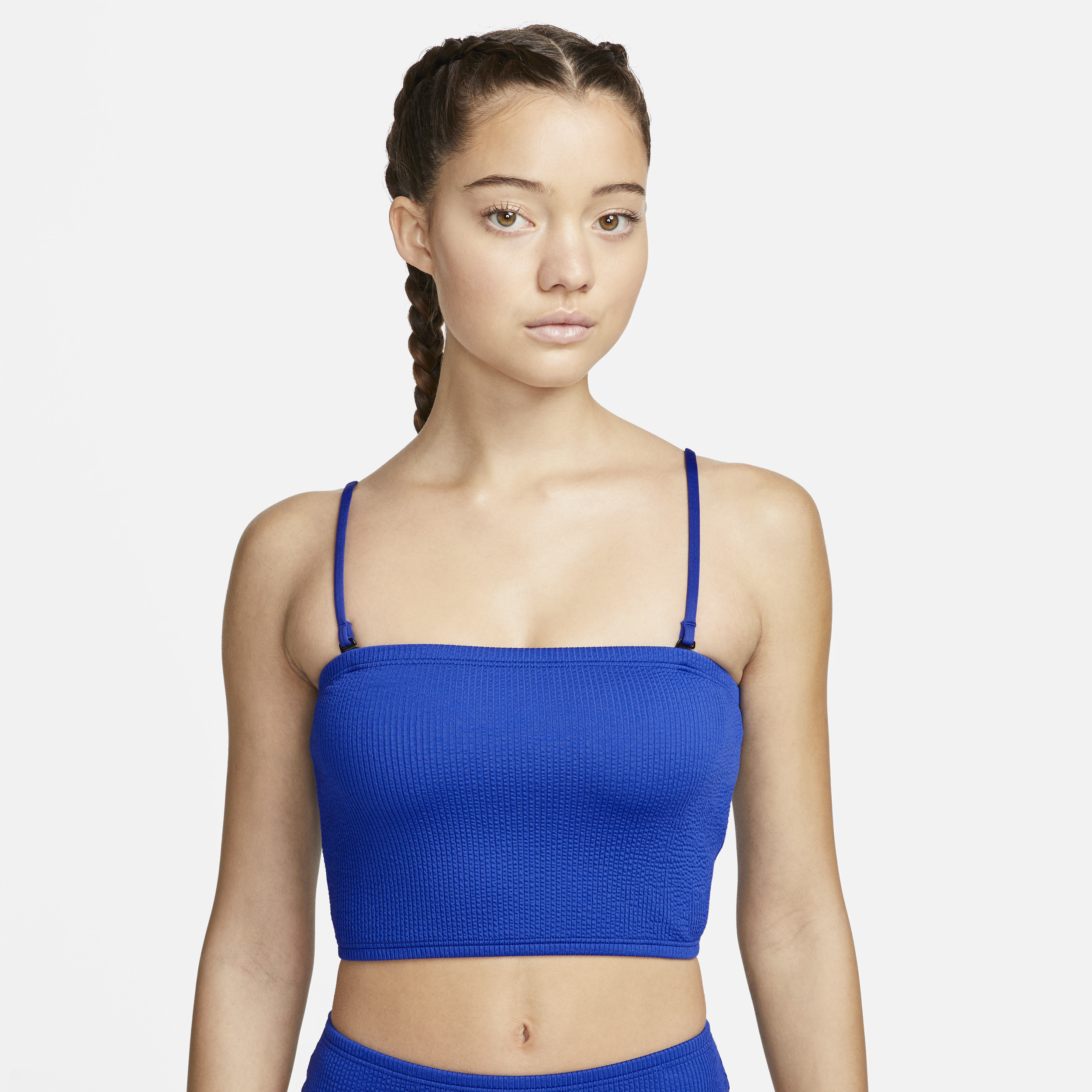Nike Women's Bandeau Midkini Swim Top In Blue