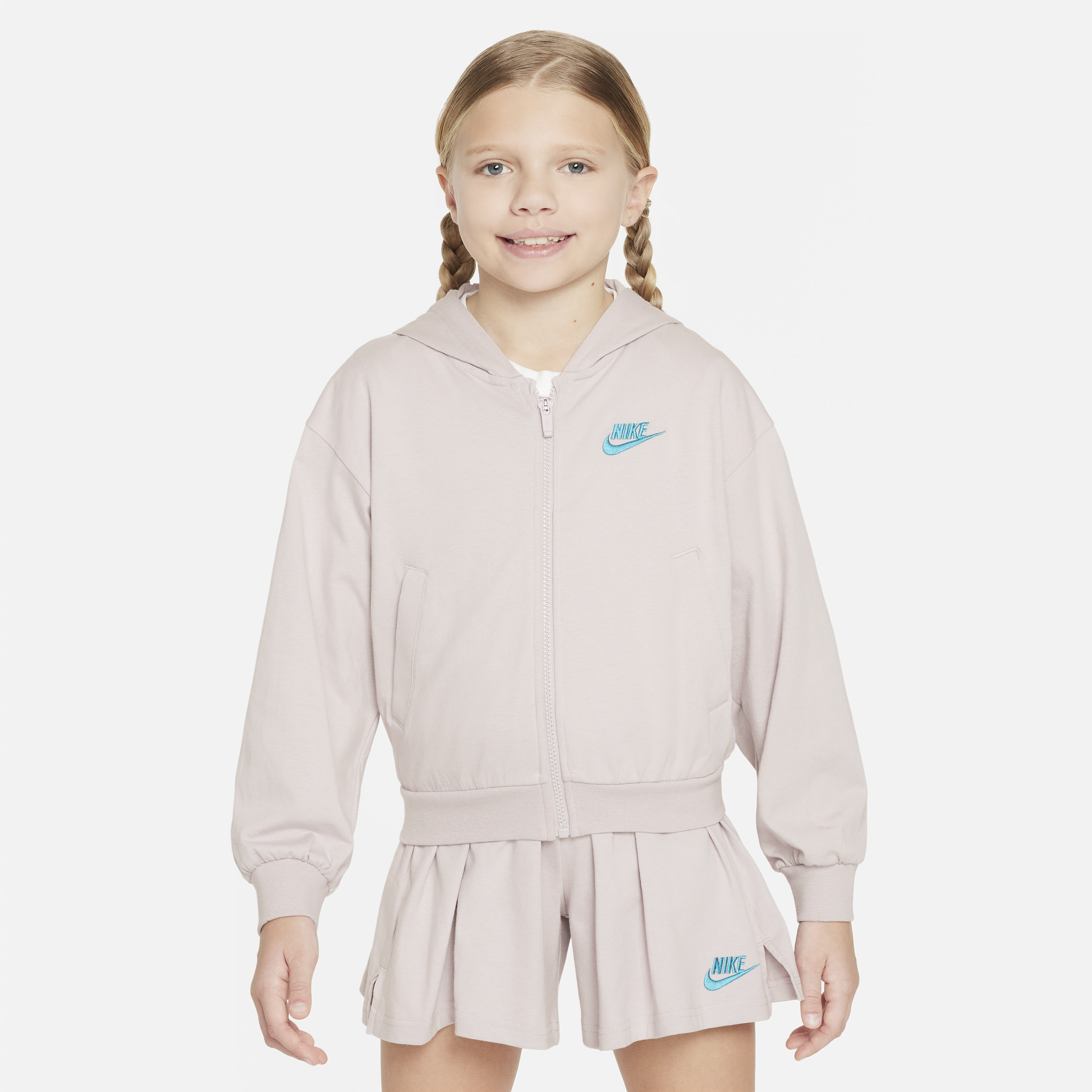 Shop Nike Sportswear Big Kids' (girls') Full-zip Hoodie In Purple