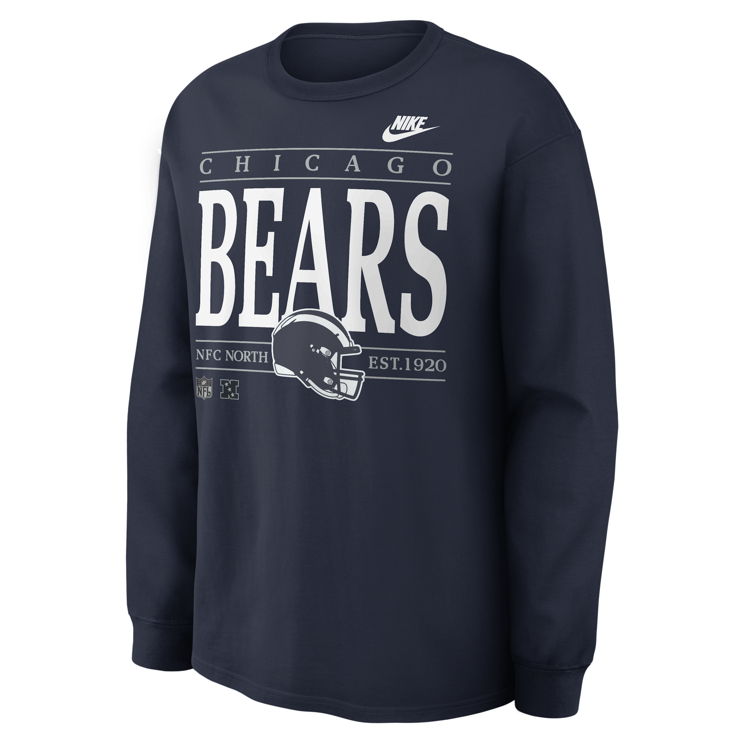 Chicago Bears Rewind Max90 Nike Men's NFL Long-Sleeve T-Shirt in Blue | 04T941LQ7Q-SD5
