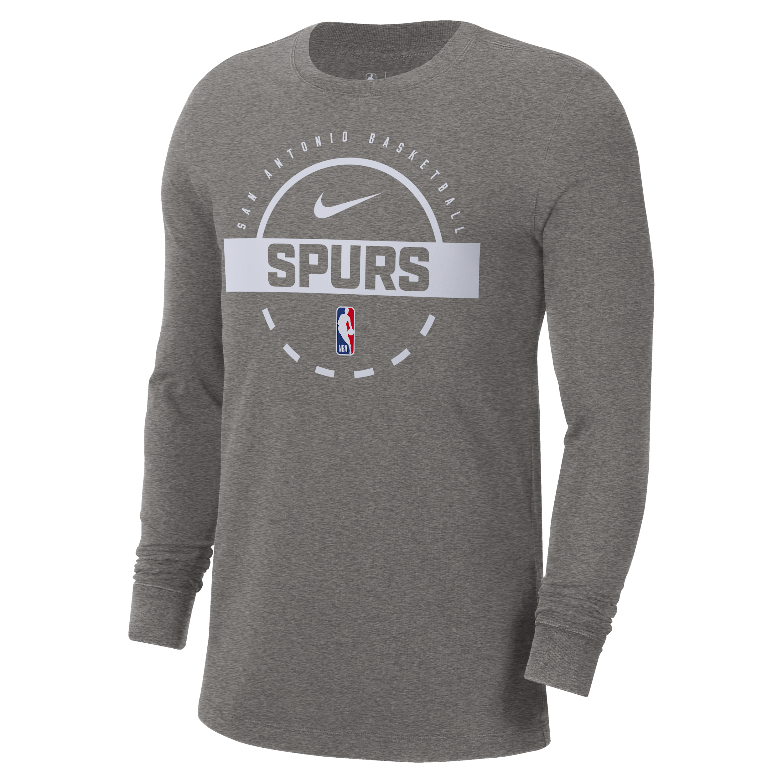Nike San Antonio Spurs  Men's Nba Practice Long-sleeve T-shirt In Gray