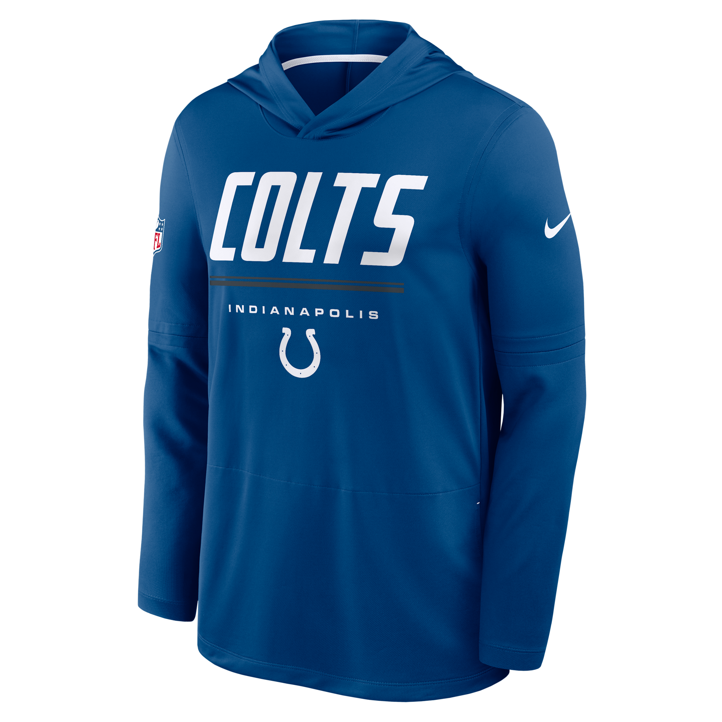 Nike Men's Royal Indianapolis Colts Sideline Lightweight Long Sleeve Hooded Dri-fit T-Shirt - Royal