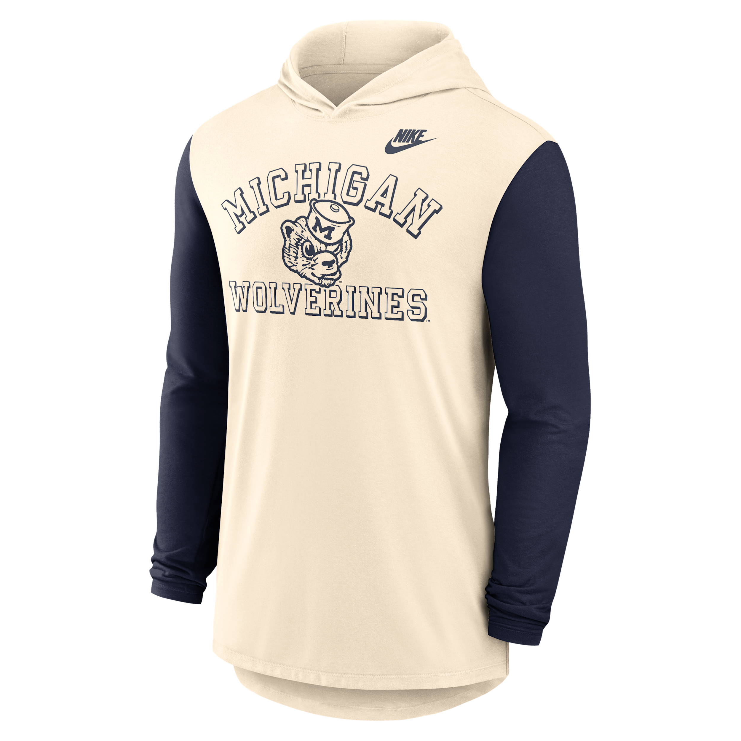 Nike Michigan Legacy Men's Dri-fit College Long-sleeve Hooded T-shirt In Gold