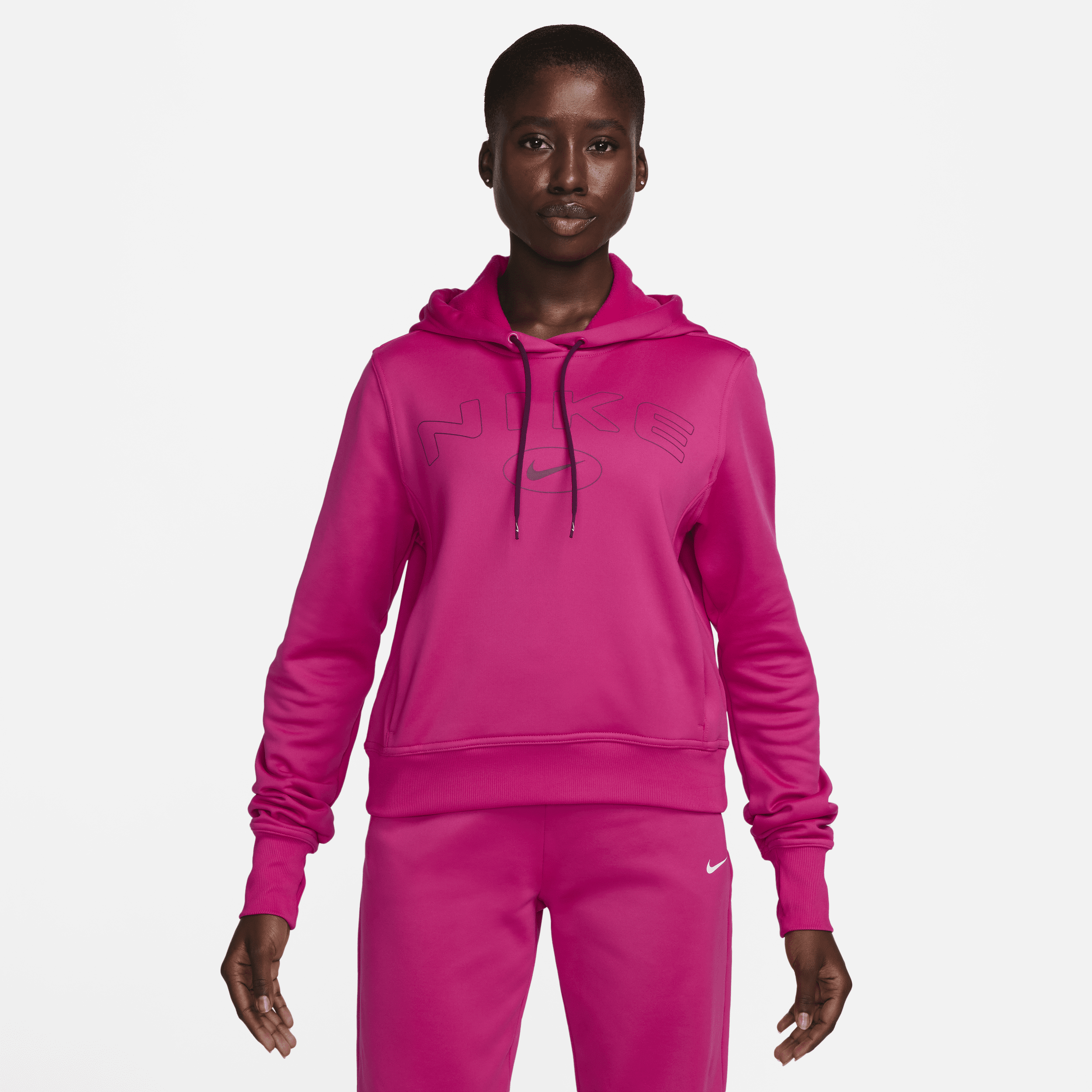 Nike Women's Therma-fit One Pullover Graphic Hoodie In Pink