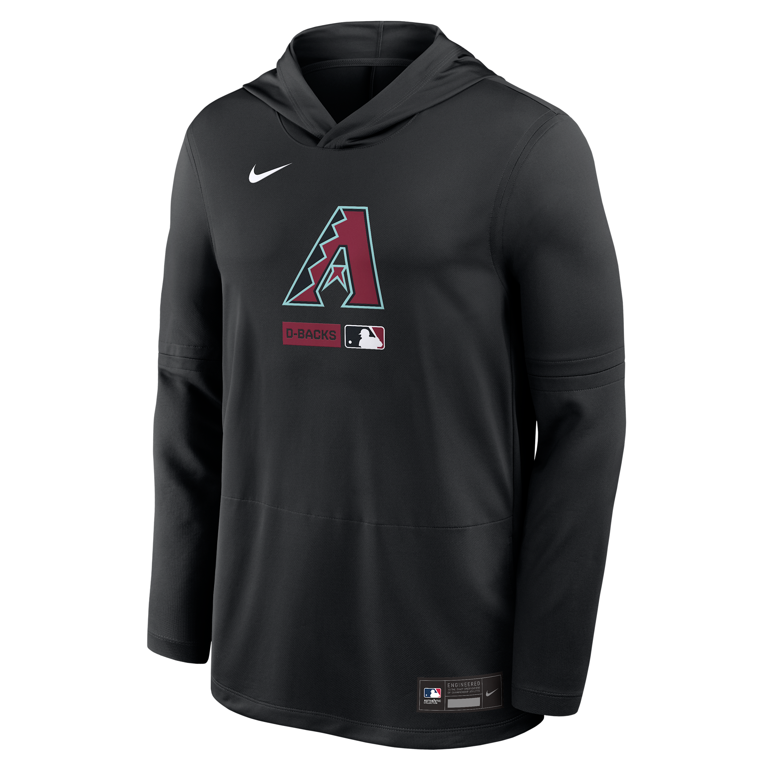 Arizona Diamondbacks Authentic Collection Nike Men's Dri-FIT MLB Long-Sleeve Hooded Top in Black | 03B900ADQS-S9Q