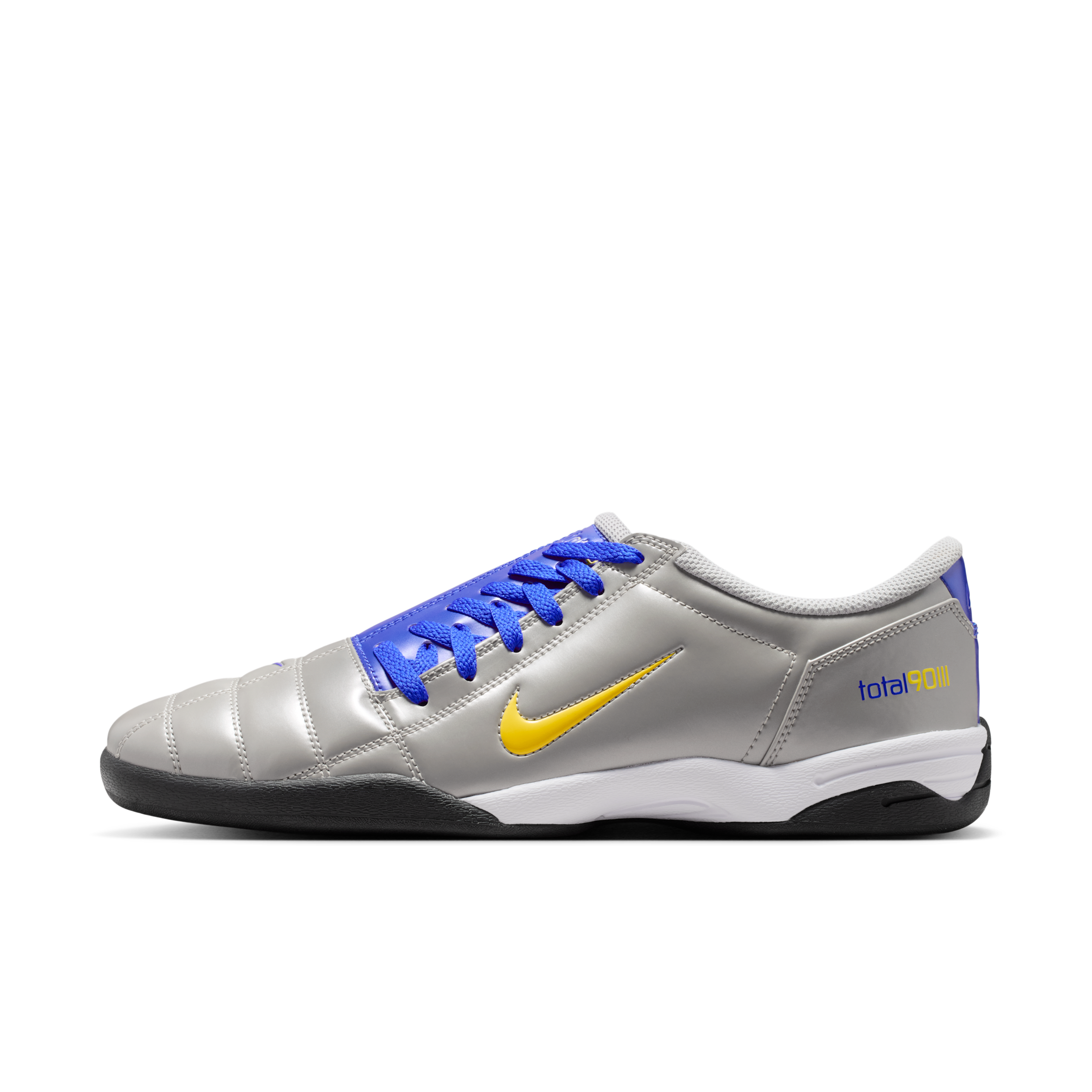 Nike Men's Total 90 Casual Shoes in Metallic Silver/Racer Blue/Black Size: 14.0