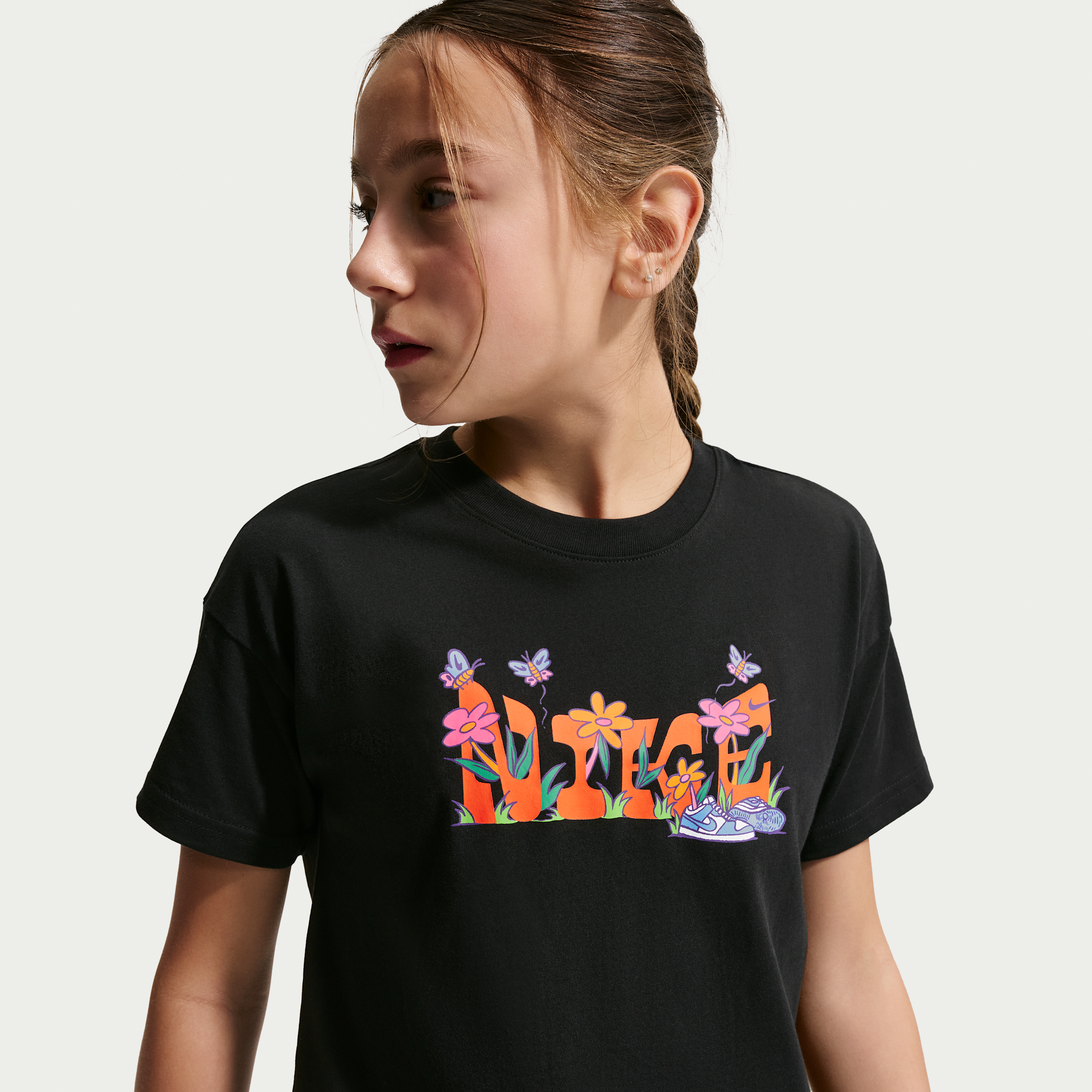 Nike Sportswear Big Kids' (Girls') T-Shirt in Black | II9803-010