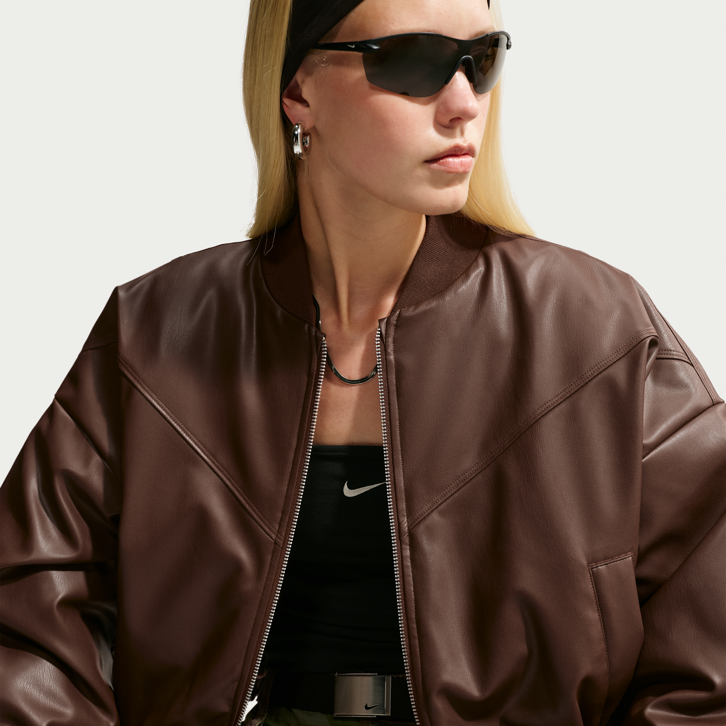 Women's Nike Sportswear Therma-FIT Bomber Jacket in Brown | IF5903-259