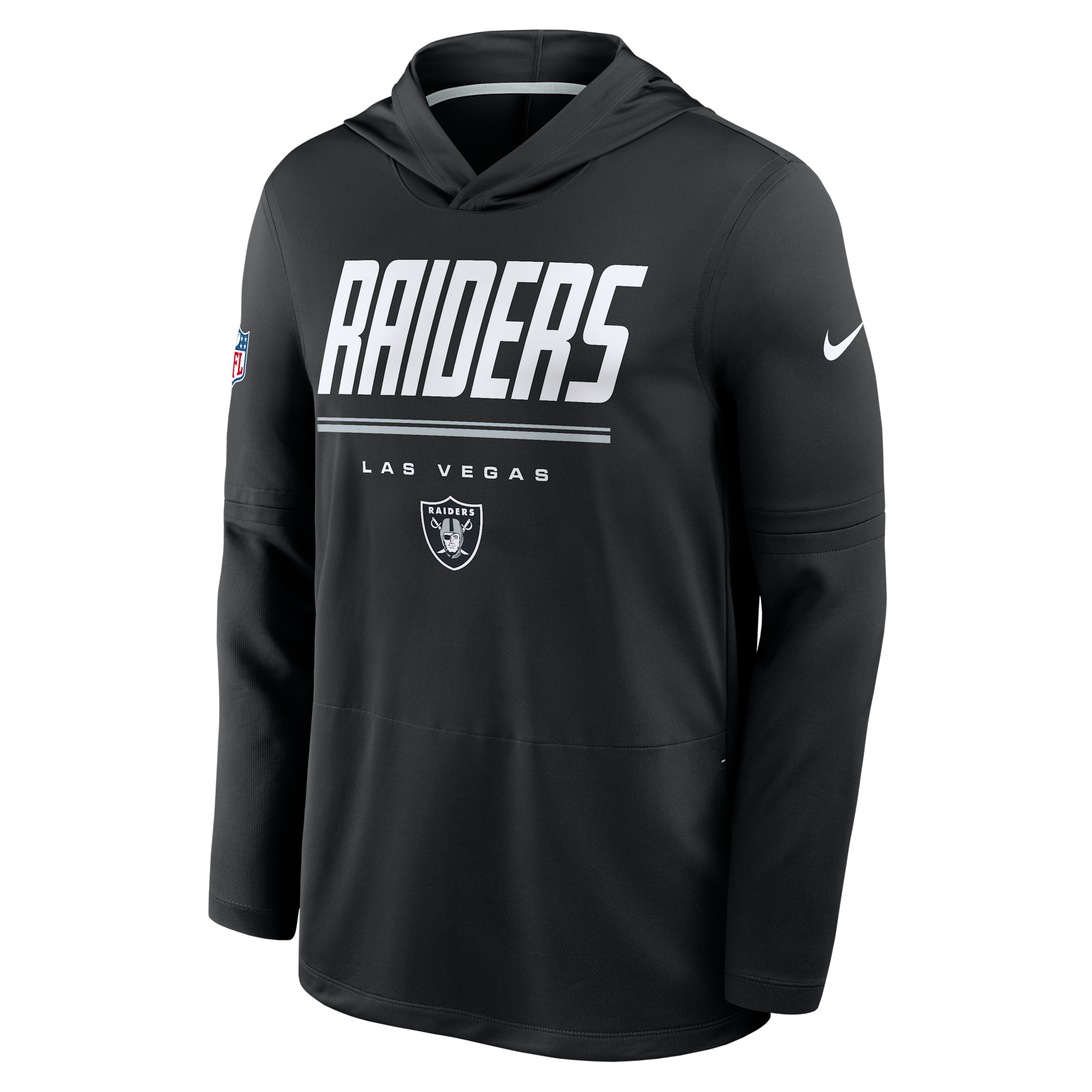 Las Vegas Raiders Sideline Nike Men's Dri-FIT NFL Long-Sleeve Hooded Top in Black | 03B9056Y8D-TG4