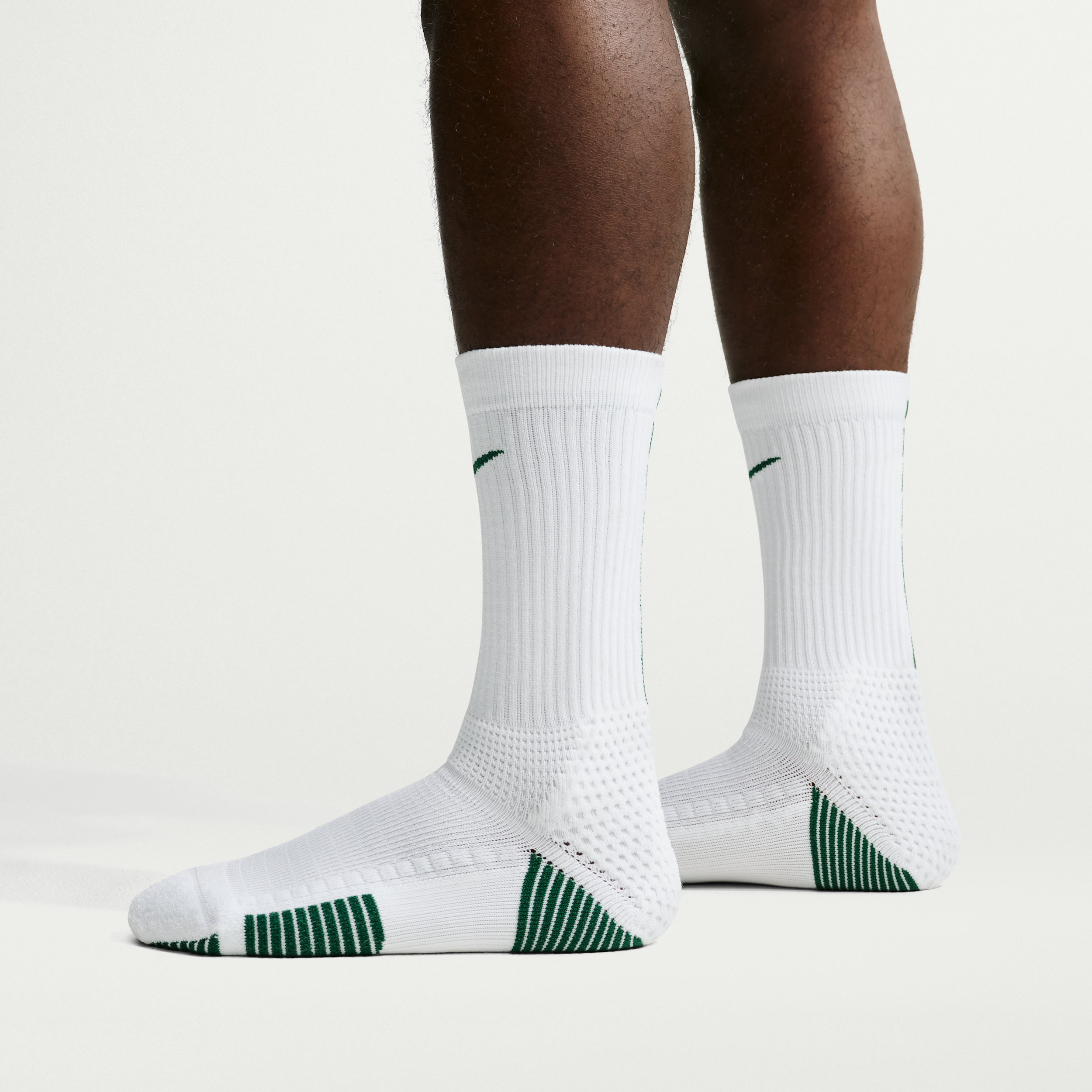 Nike Elite 2.0 Cushioned Crew Socks - 1 Pair, Men's, XL, White/Gorge Green/Gorge Green