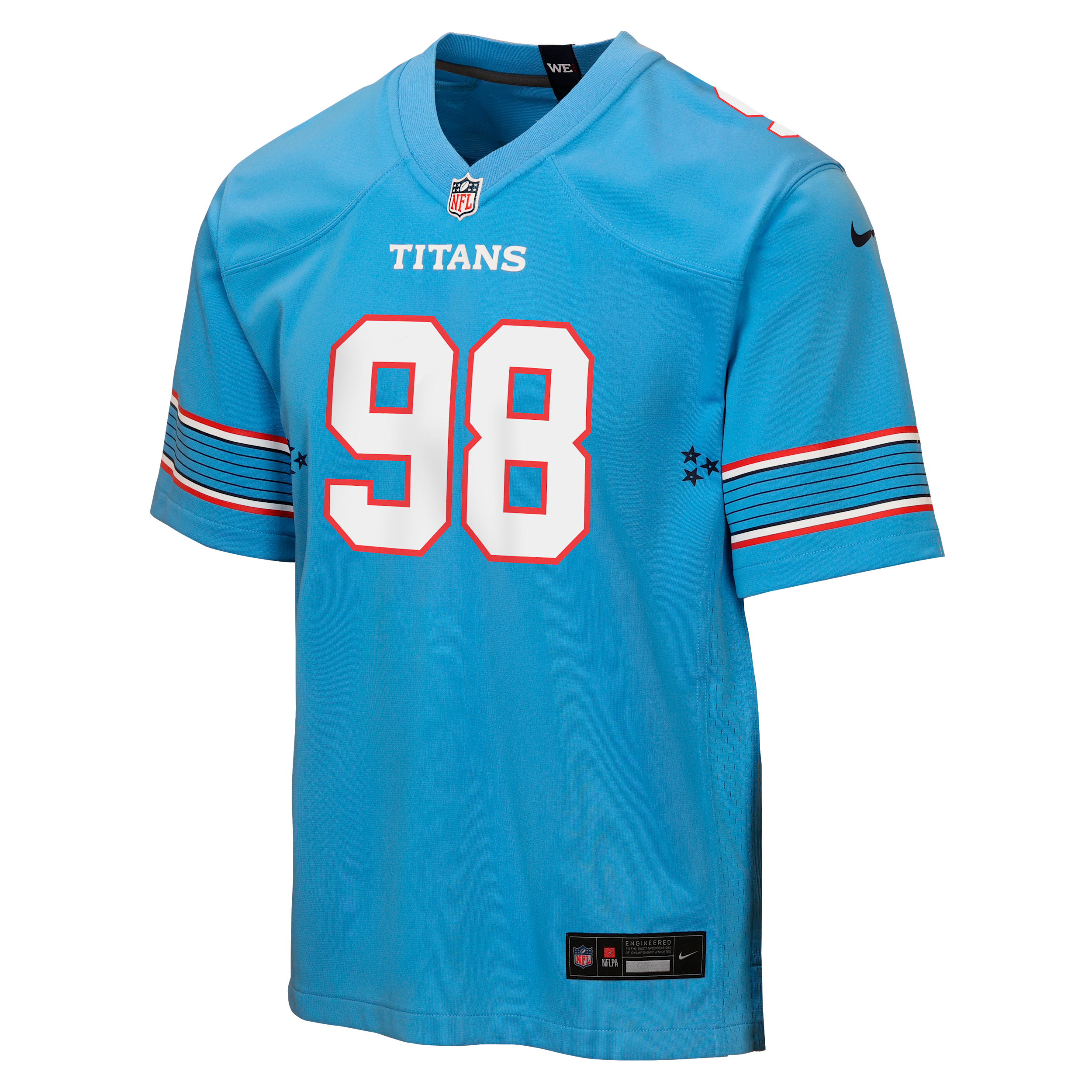 Nike Big Boys and Girls Jeffery Simmons Light Blue Tennessee Titans Game Jersey - Light Blue