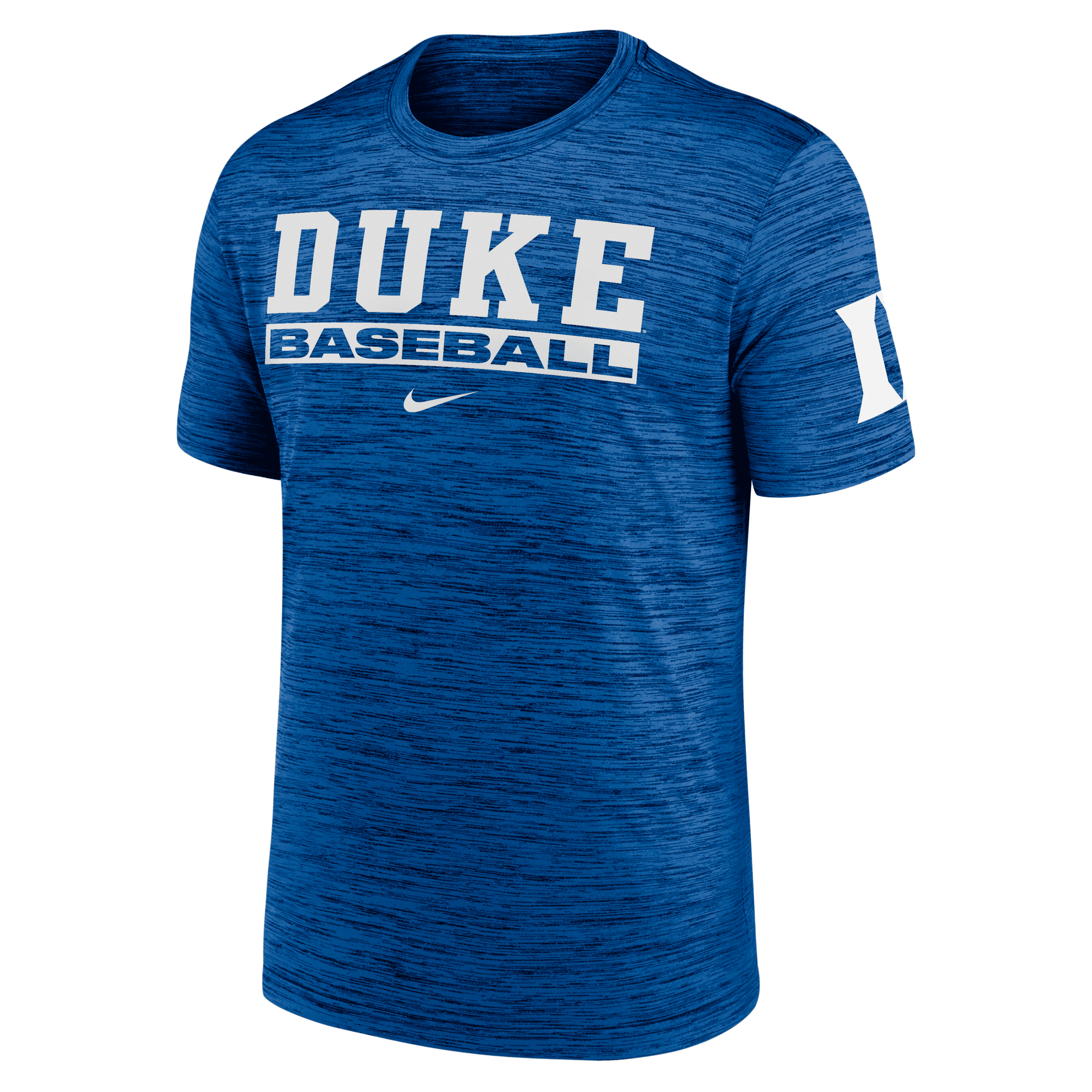 Nike Royal Duke Blue Devils Velocity Baseball Wordmark Stack Performance T-shirt In Burgundy