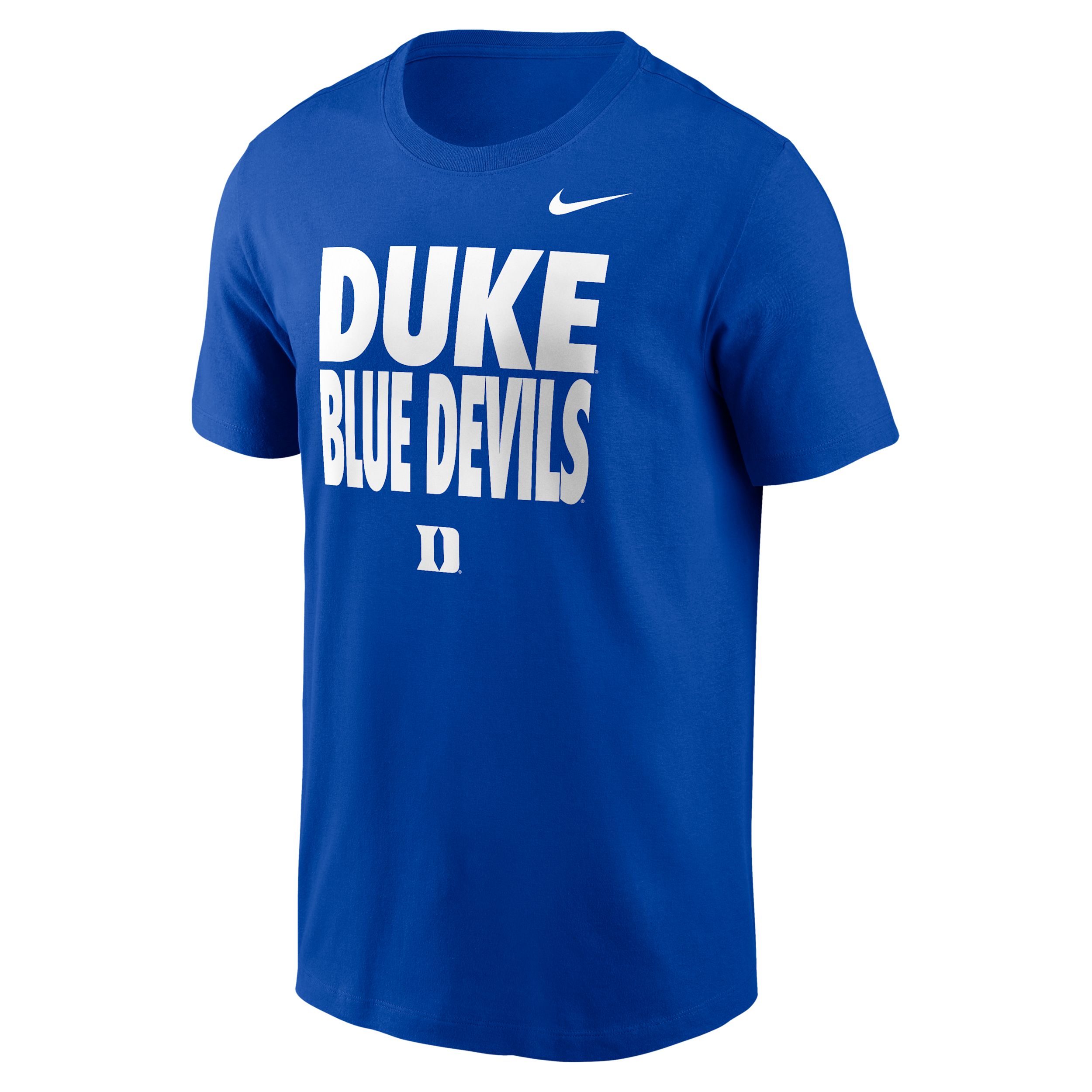 Duke Sideline Slogan Nike Men's Dri-FIT College Long-Sleeve T-Shirt in Blue | 02ET4EVDU-H2B