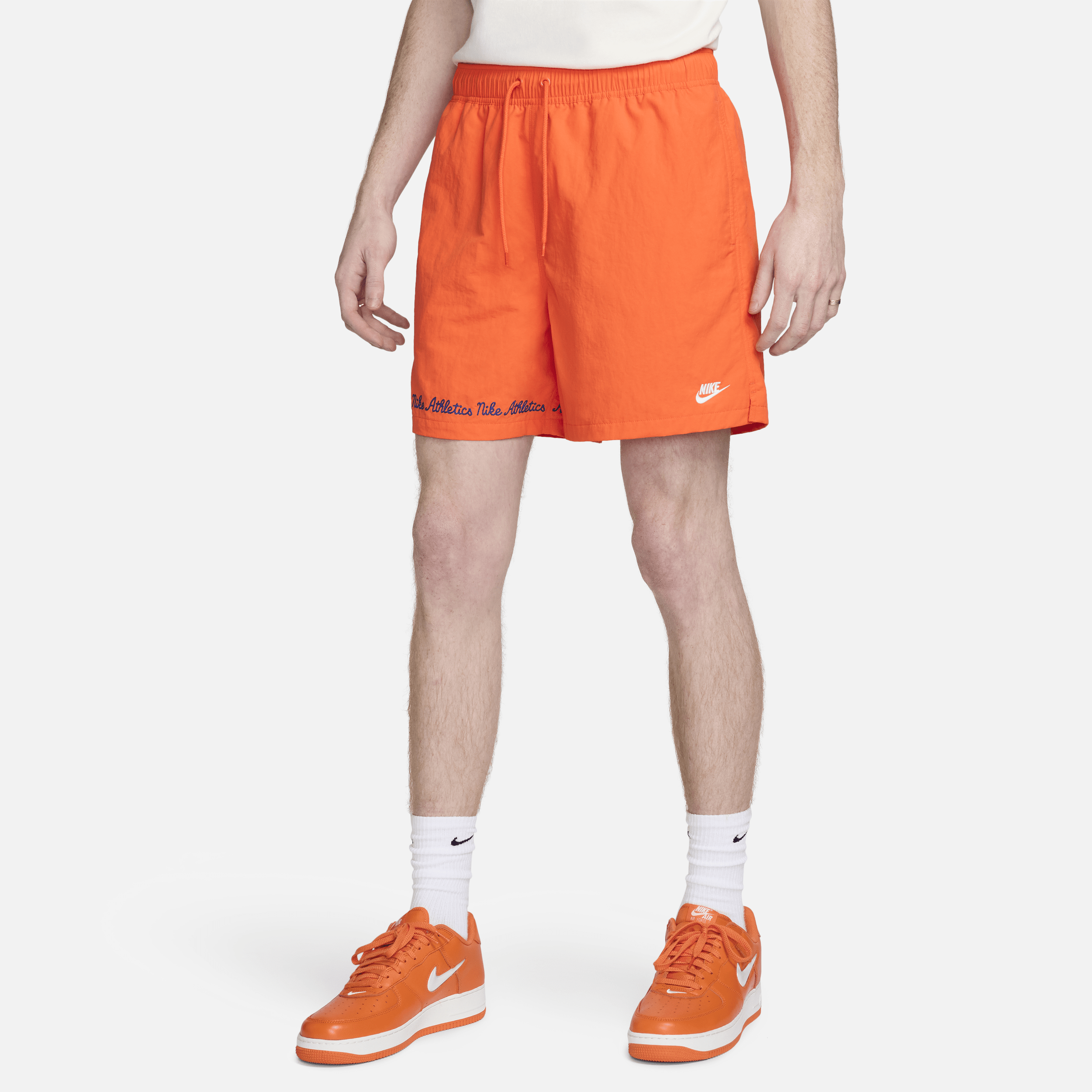 Shop Nike Men's Club Fleece Flow Shorts In Orange