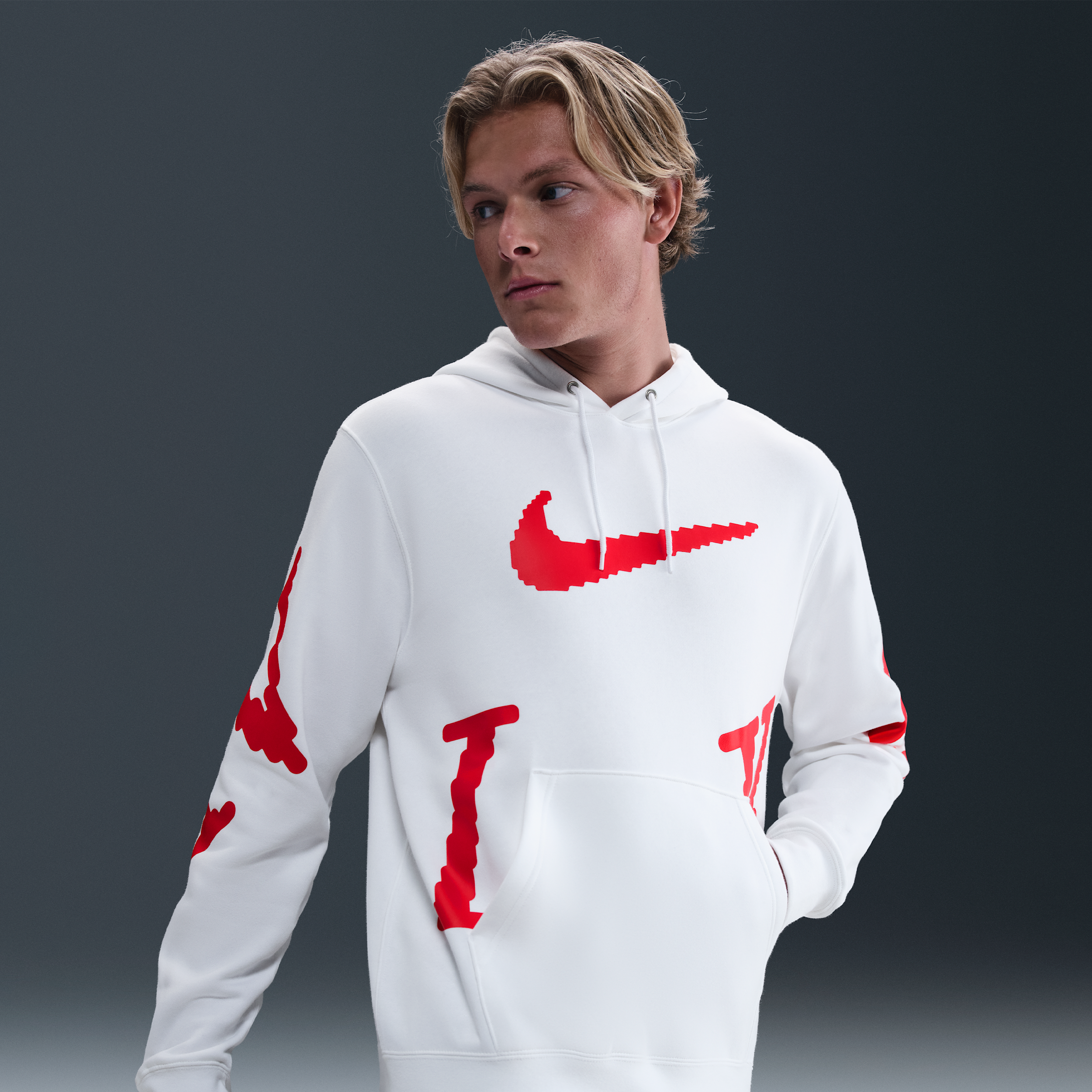 Nike Men's  Sportswear Club Fleece Hoodie In White