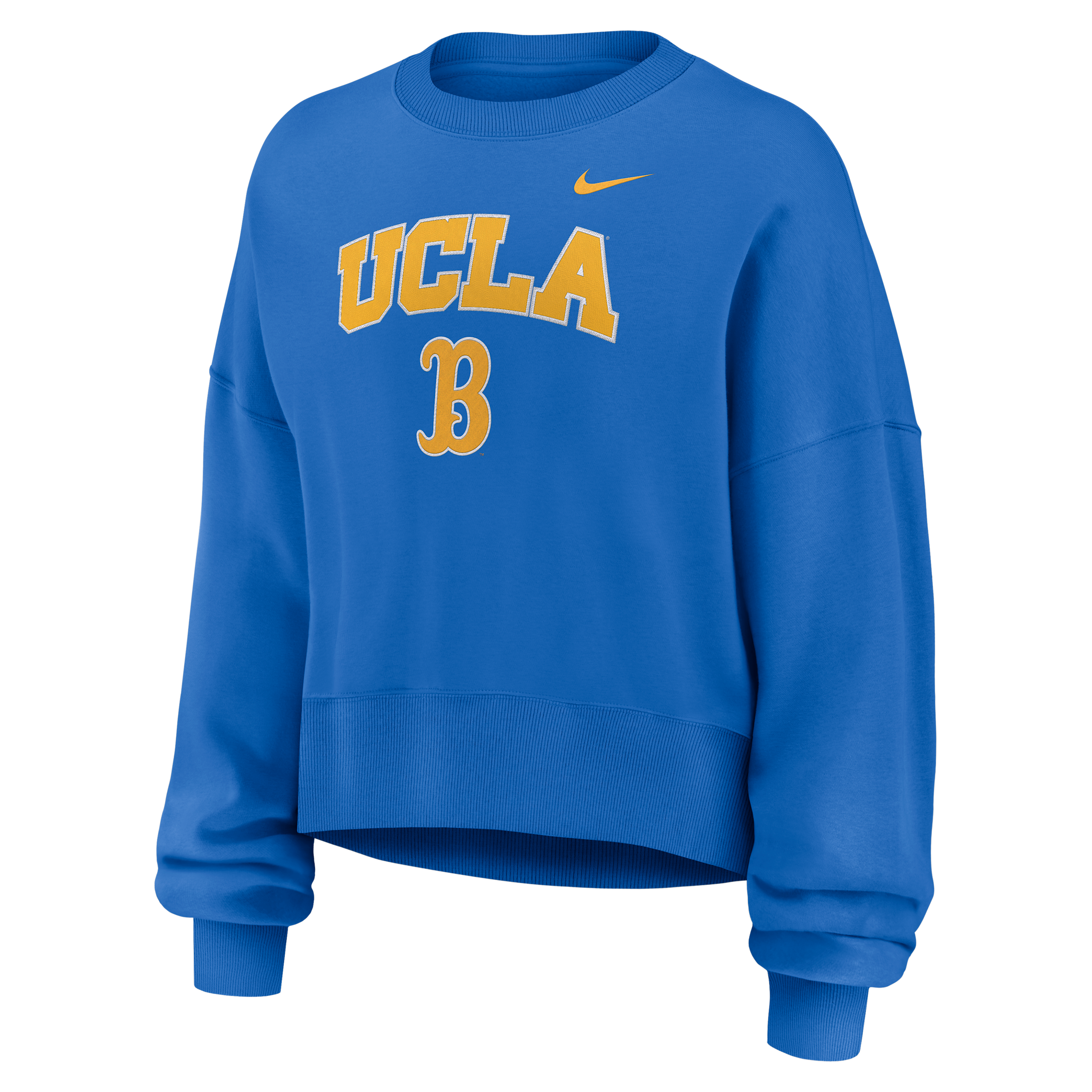 Nike Women's UCLA Bruins Signal Blue Phoenix Arch Oversized Crew Pullover Sweatshirt, XL